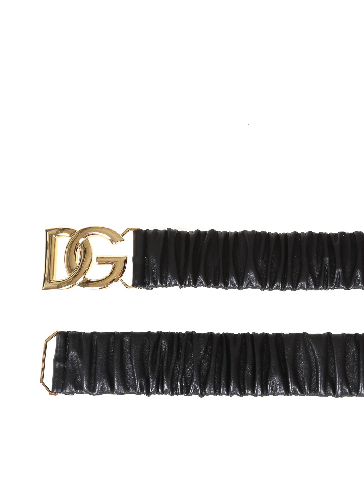 Shop Dolce & Gabbana Elasticated Nappa Belt In Black