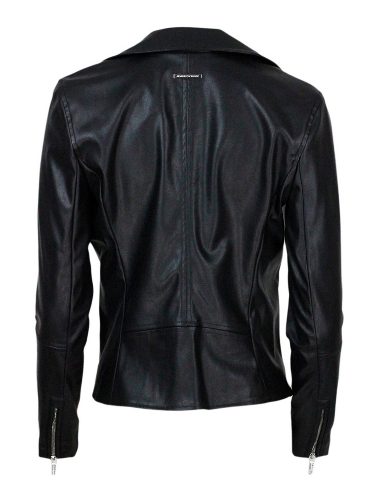 Shop Armani Exchange Faux Leather Jacket In Black