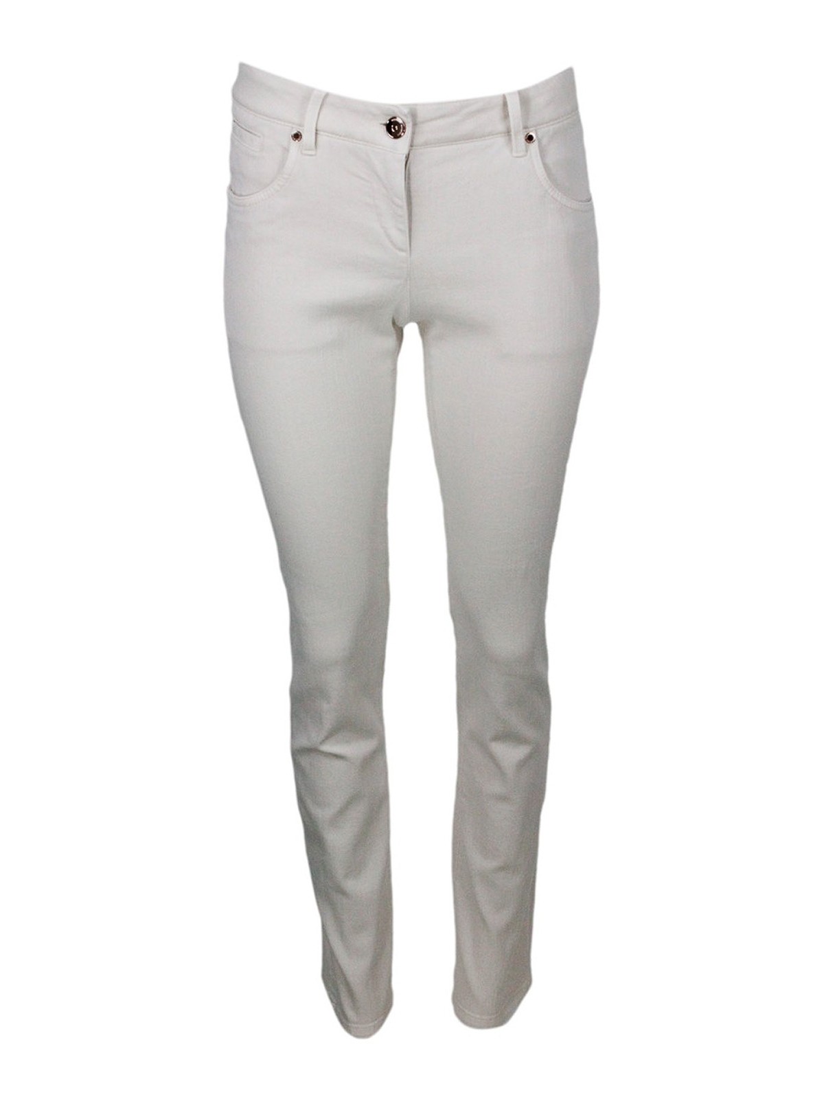 Brunello Cucinelli Embellished Jeans In Blanco
