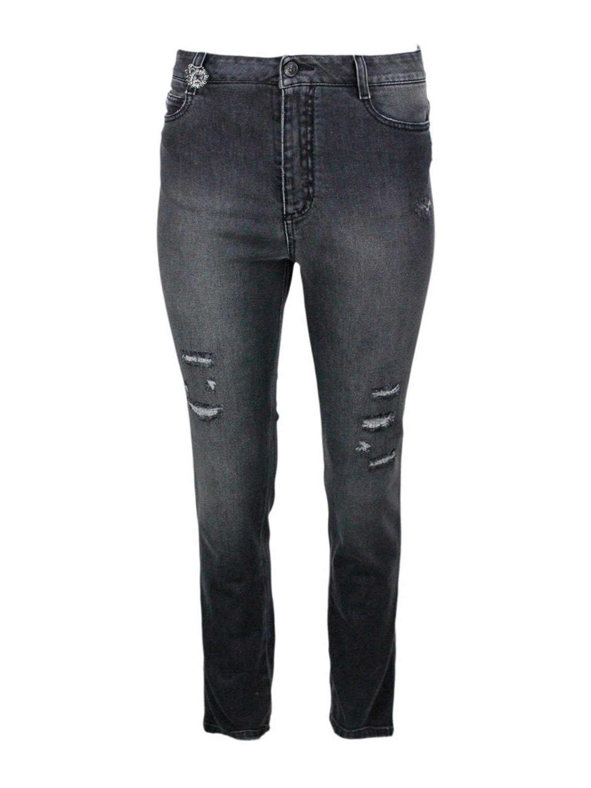 Ermanno Scervino Jewel Detailed Jeans In Black