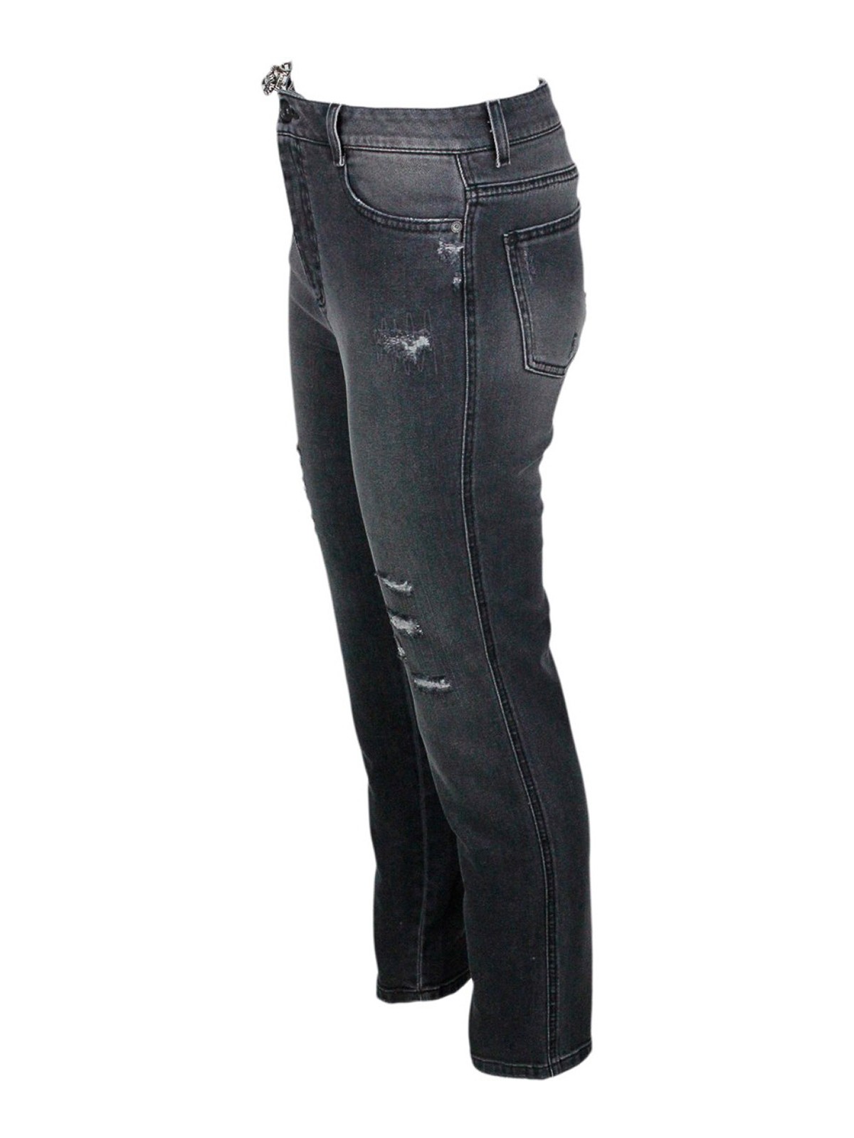 Shop Ermanno Scervino Jewel Detailed Jeans In Black