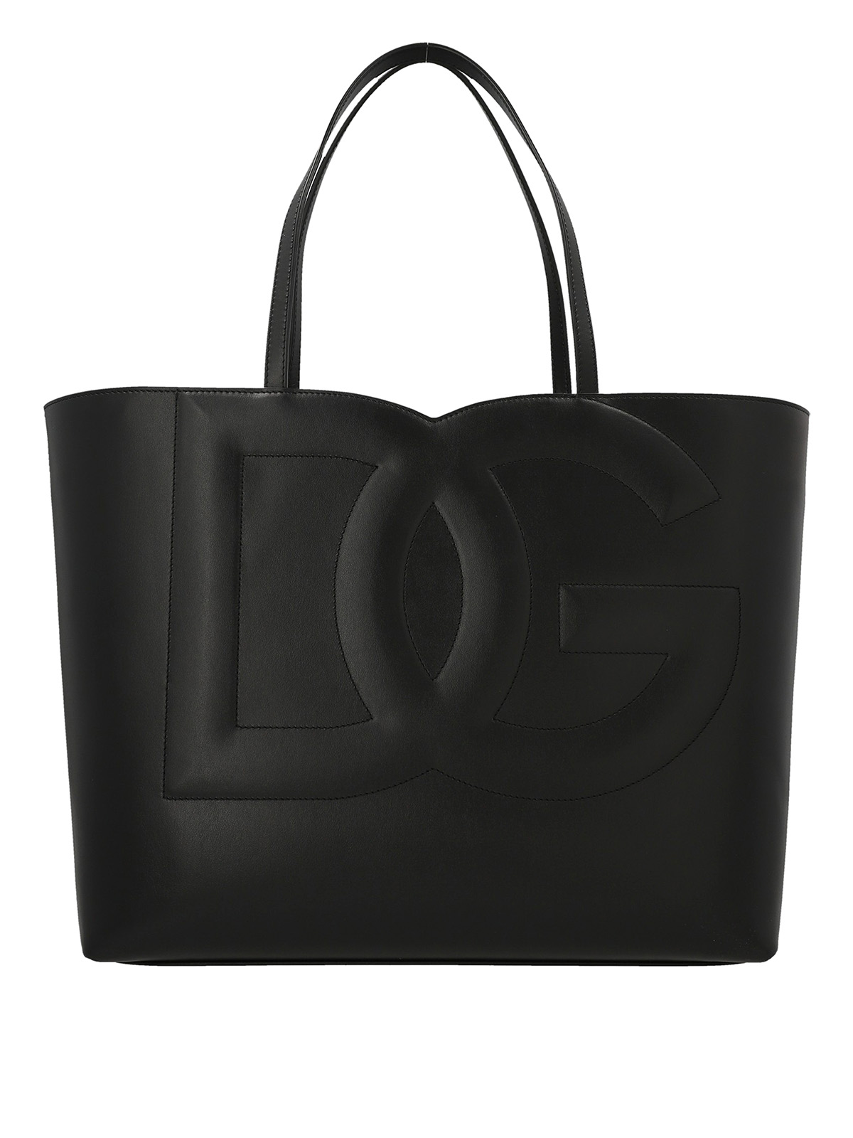 Dolce & Gabbana Logo Midi Shopping Bag In Black