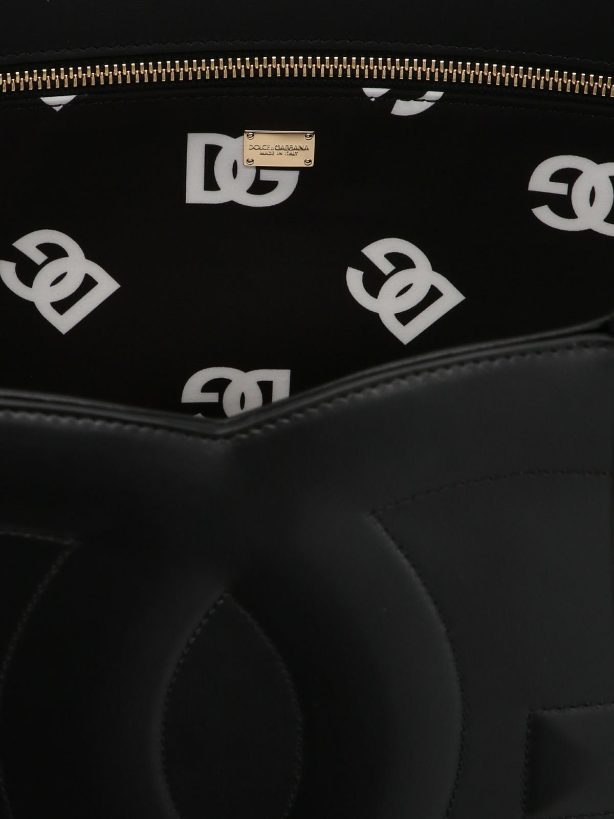 Shop Dolce & Gabbana Logo Midi Shopping Bag In Black