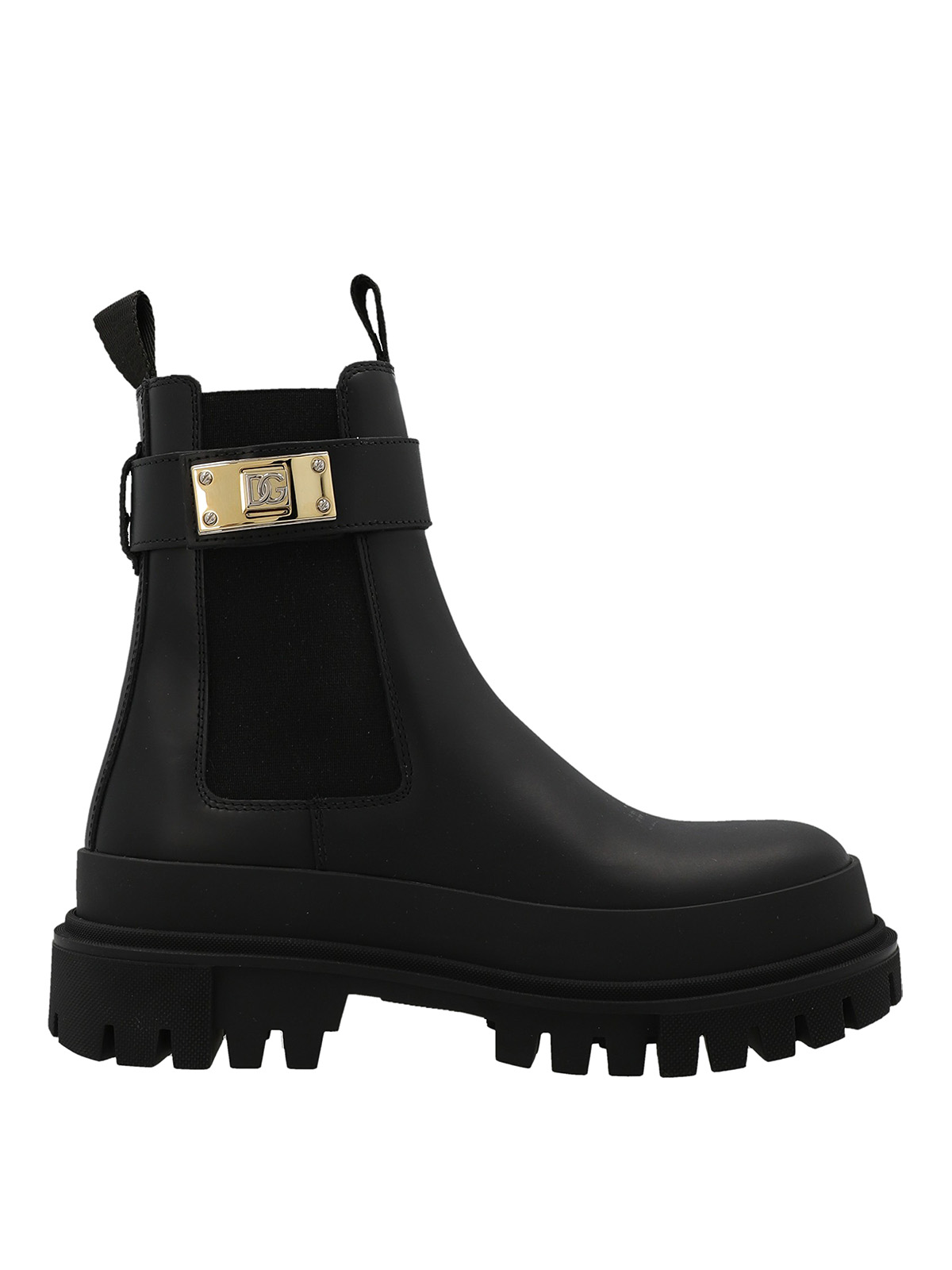 Shop Dolce & Gabbana Logo Strap Ankle Boots In Negro