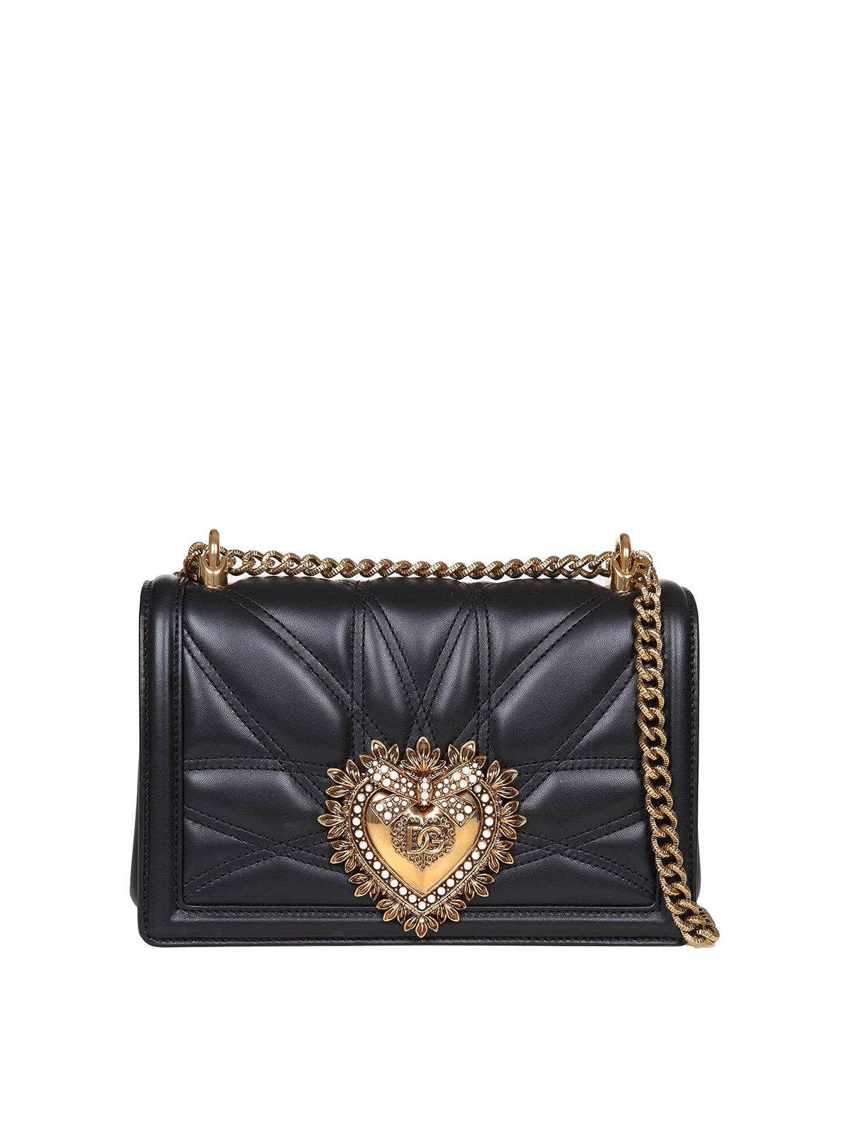 Dolce & Gabbana Devotion Medium Bag In Black