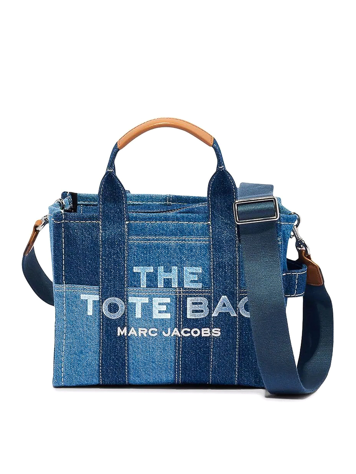 Shop Marc Jacobs Denim Small Tote In Blue
