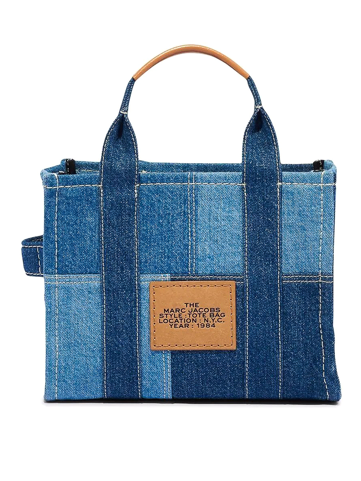 Shop Marc Jacobs Denim Small Tote In Blue