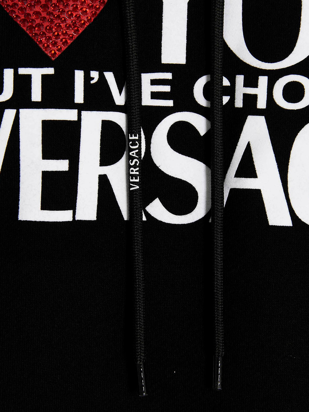 Shop Versace I Love You Hoodie In Negro