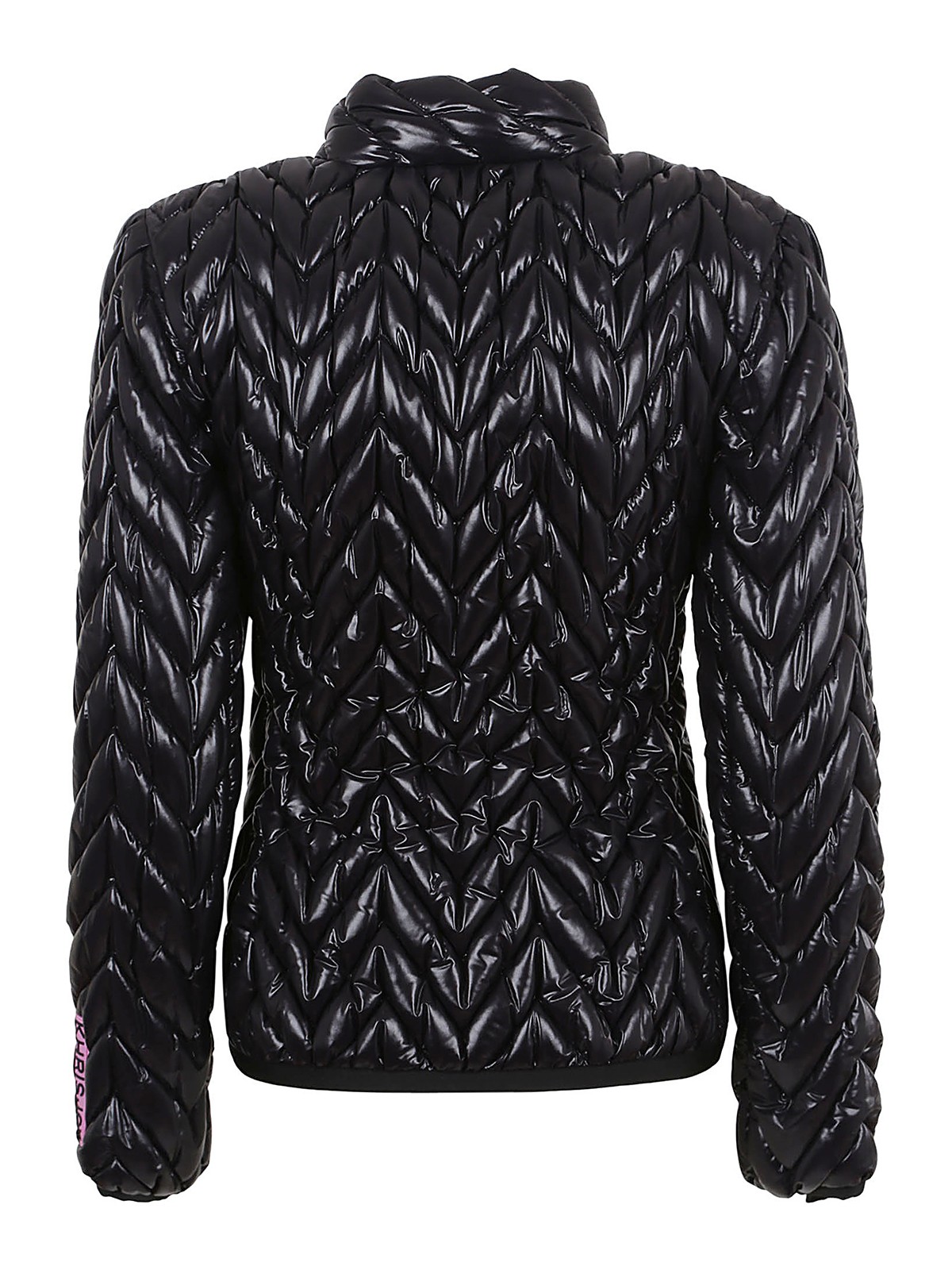 Shop Khrisjoy Chevron Quilted Puffer Jacket In Negro