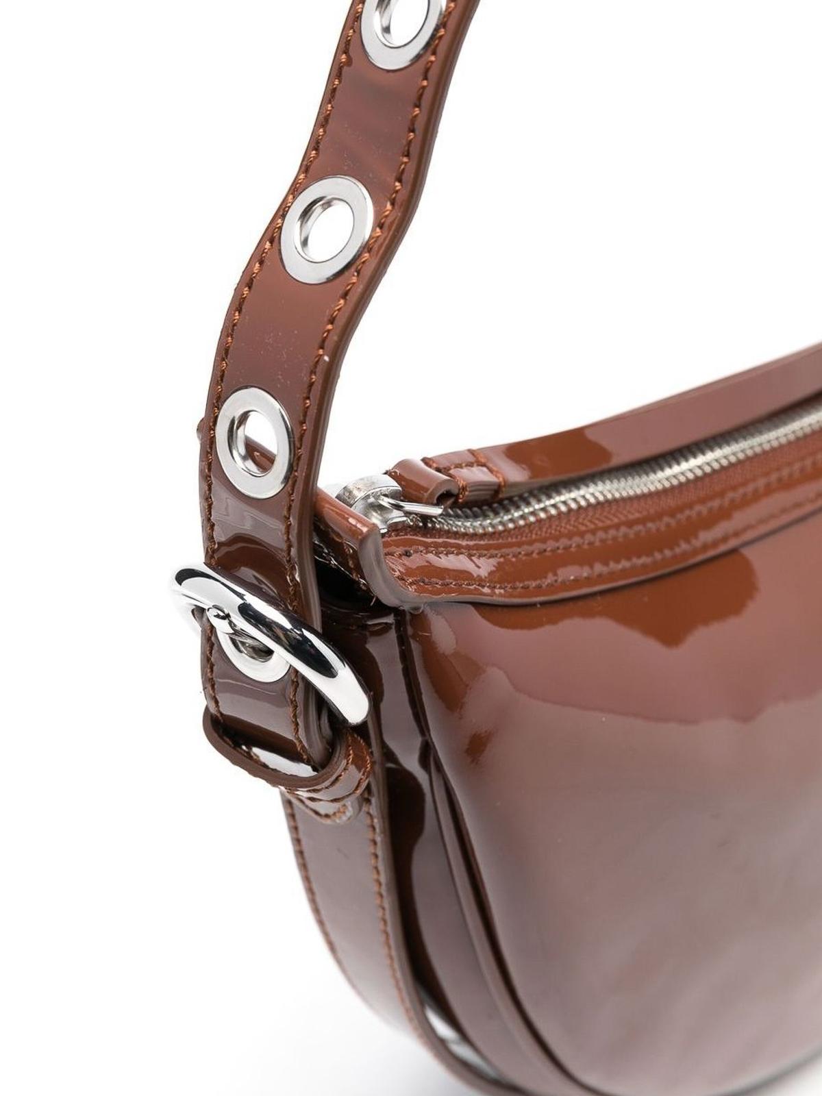 BY FAR Rachel Patent-leather Shoulder Bag