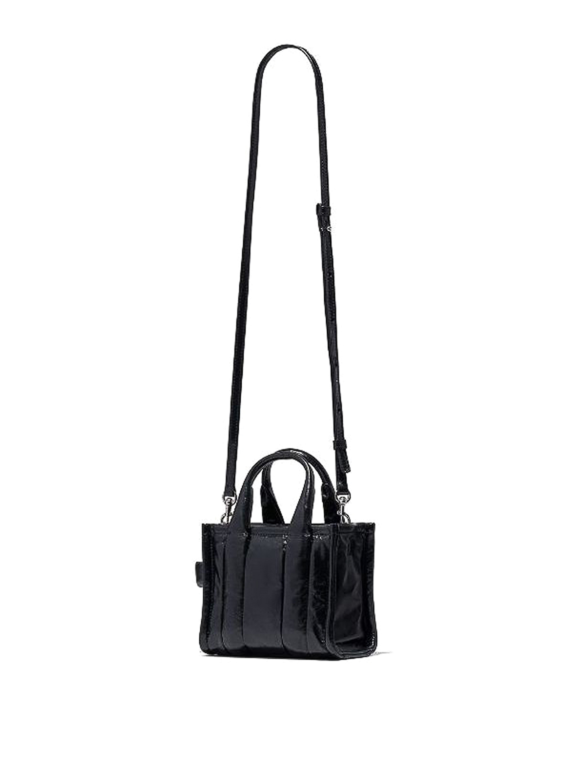 Marc Jacobs Black Mini Crinkle Leather Tote Bag