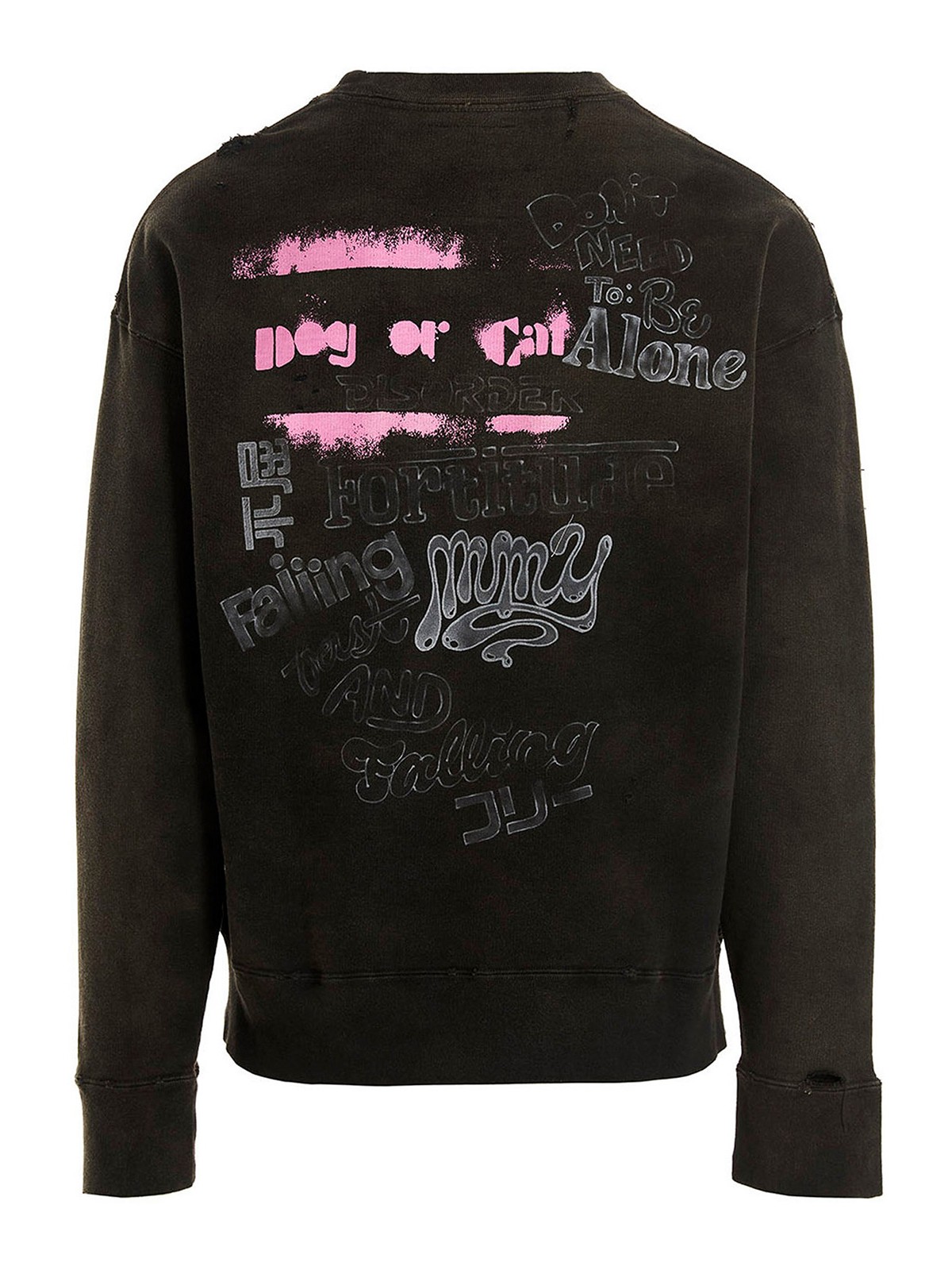 Moneymakers 洋書 Maison Mihara Yasuhiro Used-effect printed sweatshirt