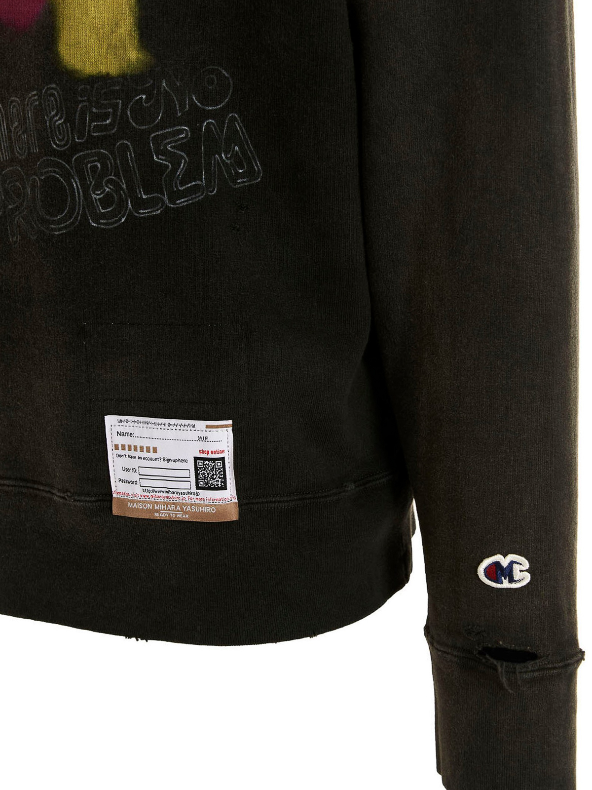 Maison Mihara Yasuhiro Used-effect printed sweatshirt