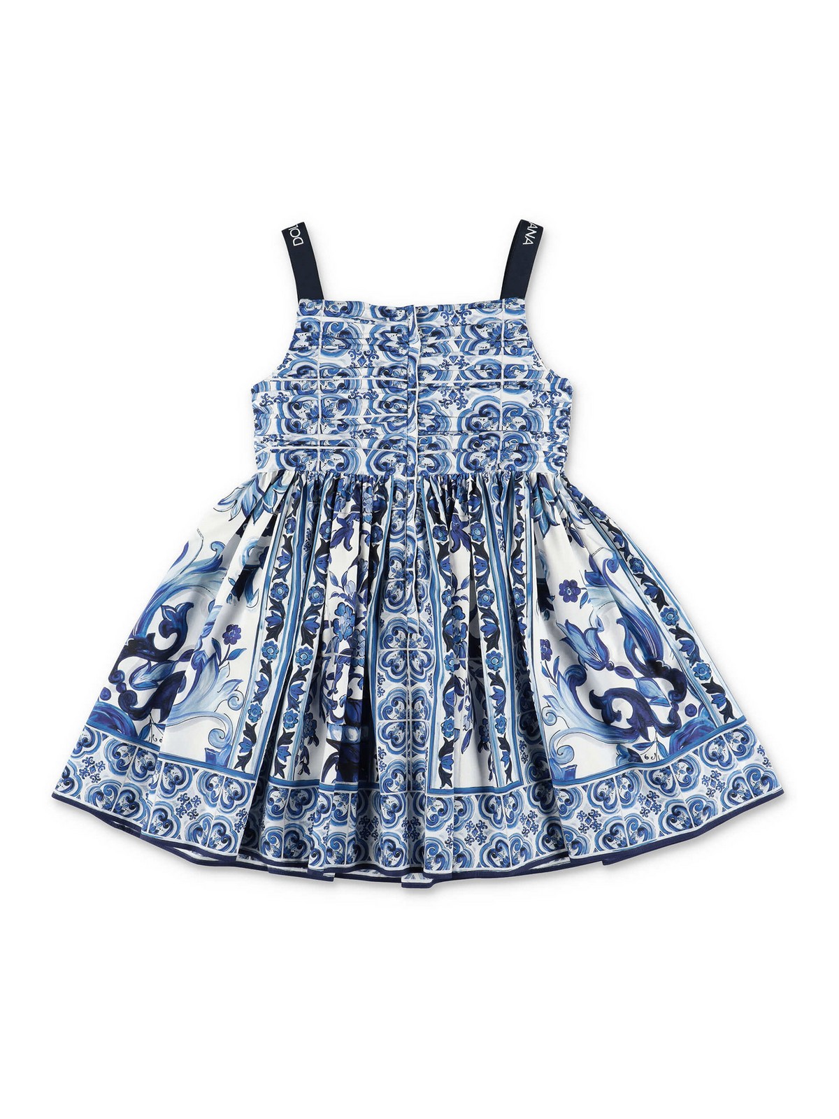 Dolce & Gabbana Blue baroque print cotton poplin dress|L53DE5G7EX9HA3TN0