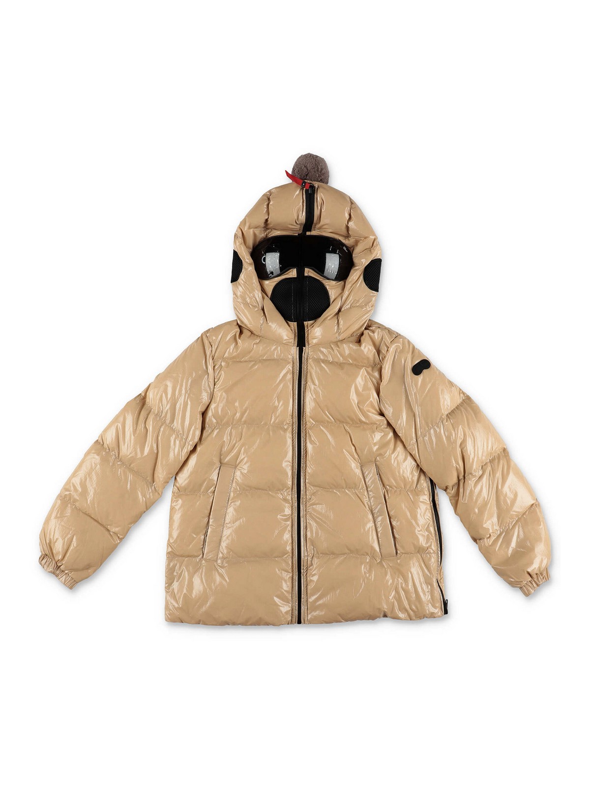 Ai Riders On The Storm Piumino in nylon beige con cappuccio | JG630BTSNC040