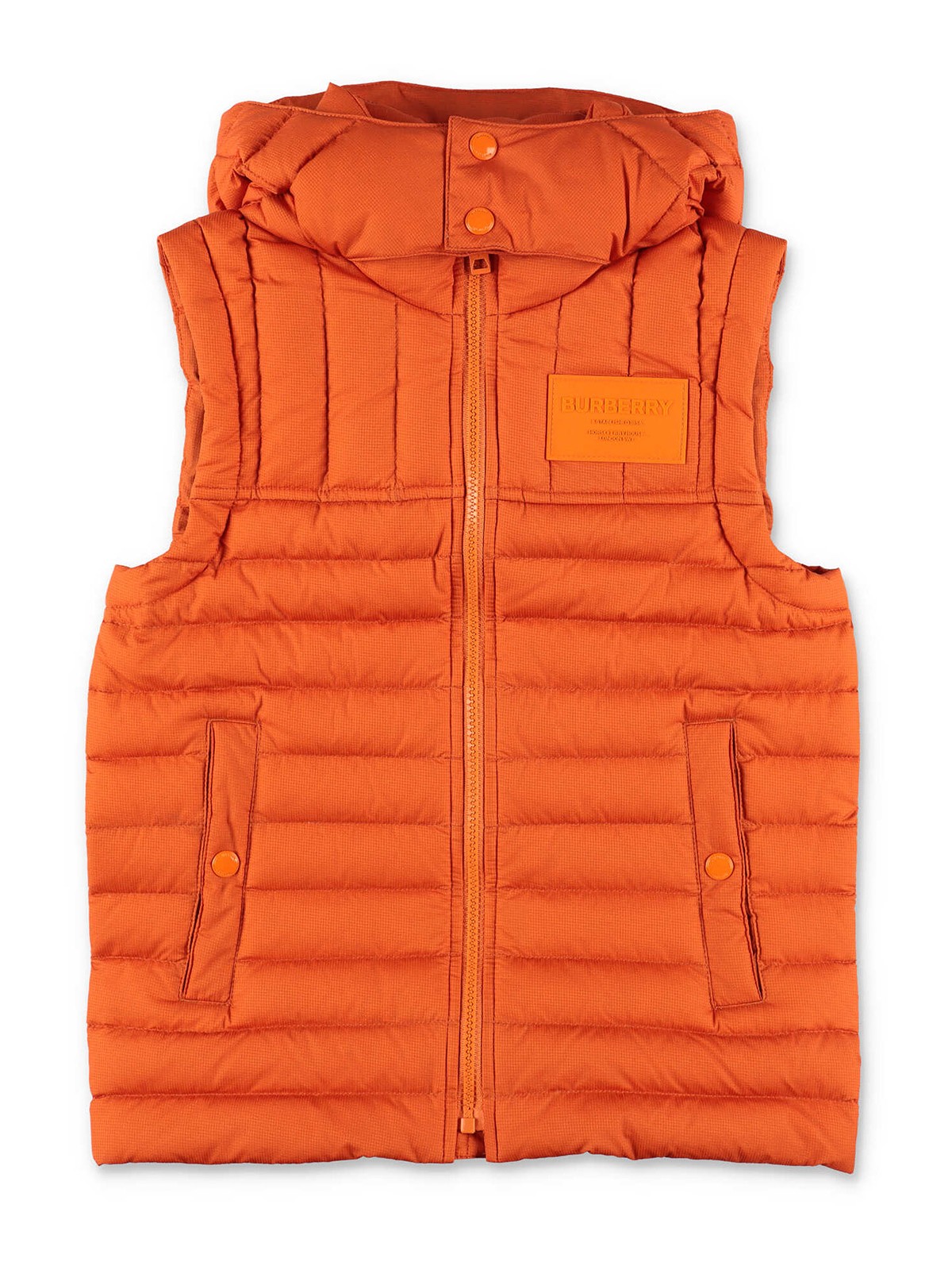 Burberryオレンジ ダウンベスト ファー付き スマホで購入】BURBERRY(バーバリー)のダウンジャケットをご紹介