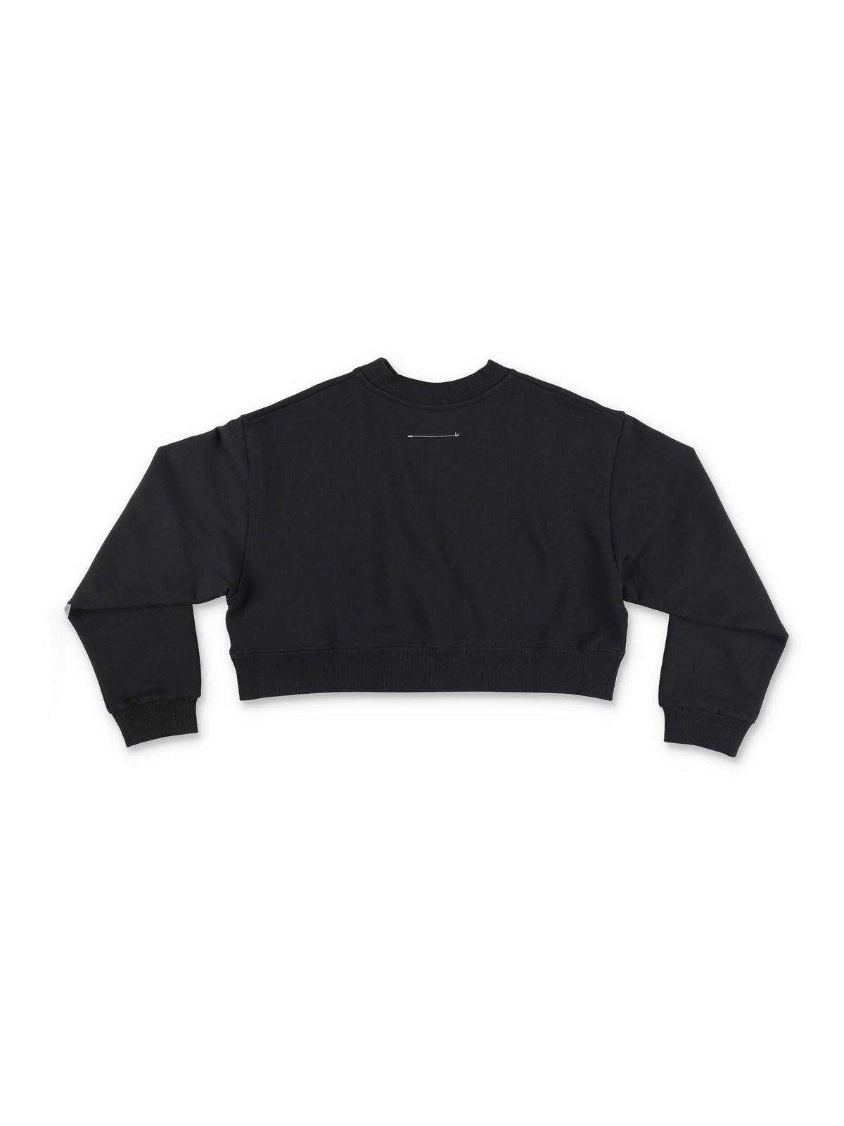 MM6 Maison Margiela Black cotton crop sweatshirt|M60232MM055M6900T