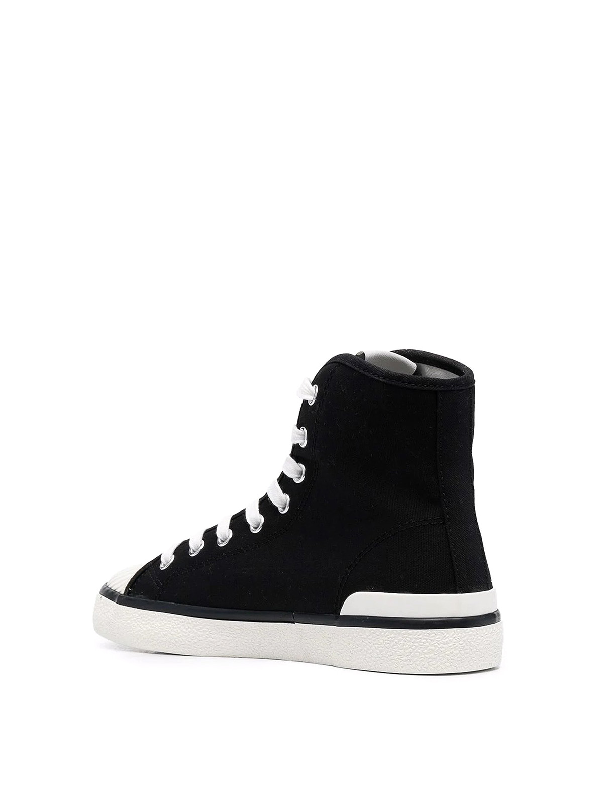 Shop Isabel Marant Ribbed-toe Cap High-top Sneakers In Black