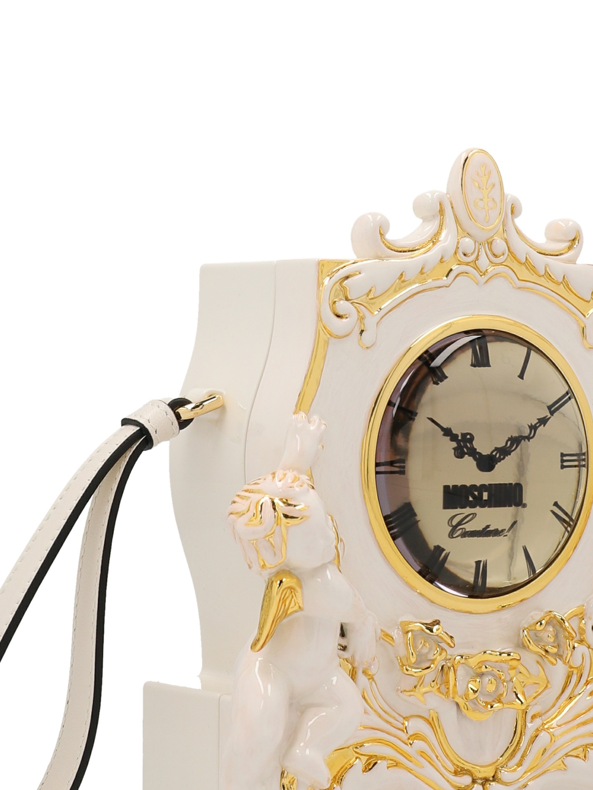 Shop Moschino Clock Clutch In Blanco