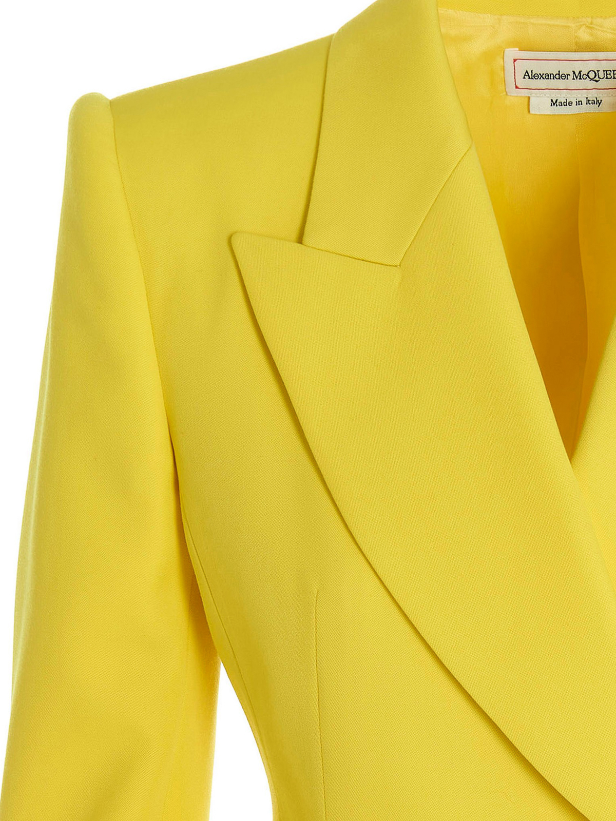 スーツ ALEXANDER MCQUEEN Women Suit Jackets 712696QJAAC7033 Yellow Alexander McQueen Women's Double-breasted Jacket in Bright