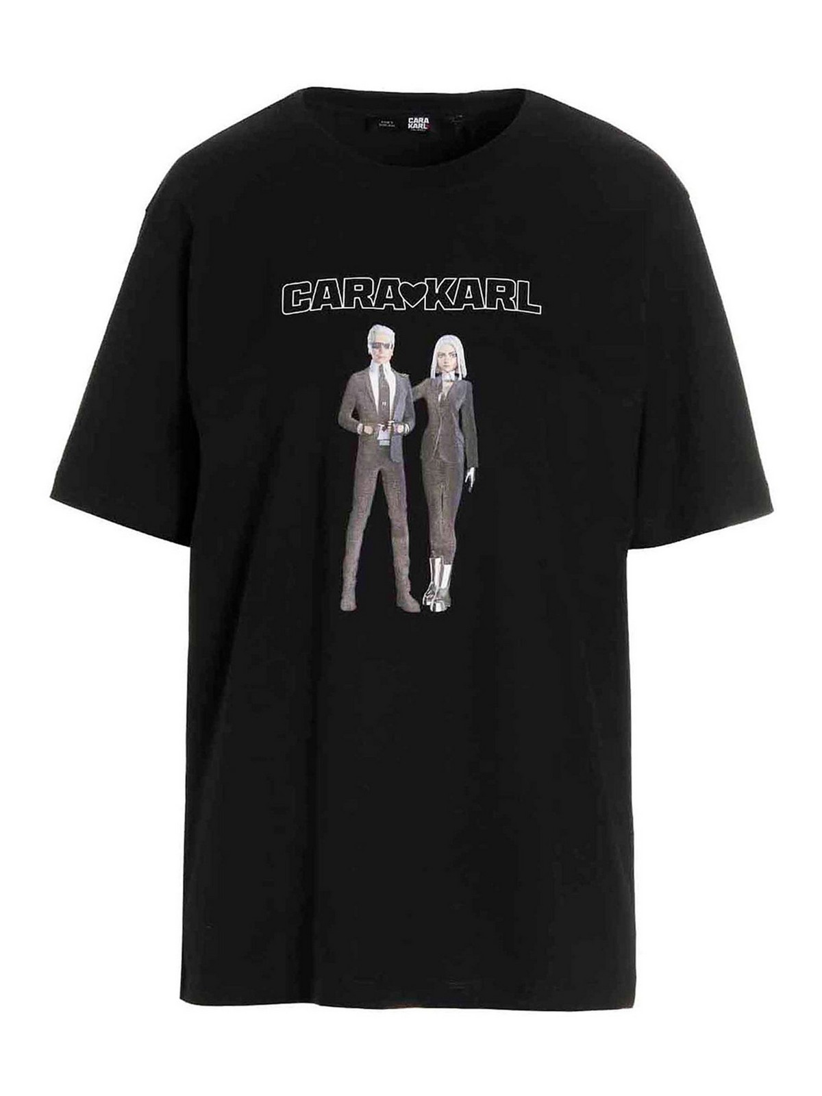 Karl Lagerfeld Cara Loves Karl T-shirt In Black