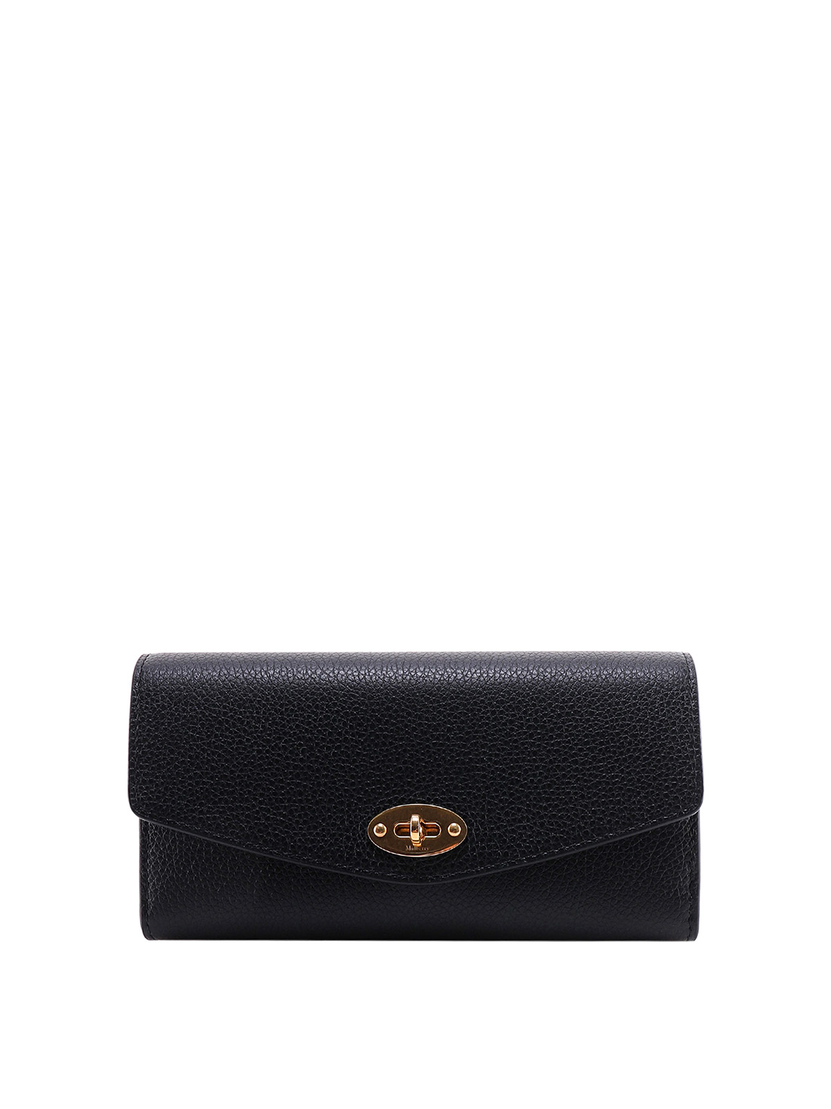 Mulberry Leather Wallet With Engraved Logo In Negro