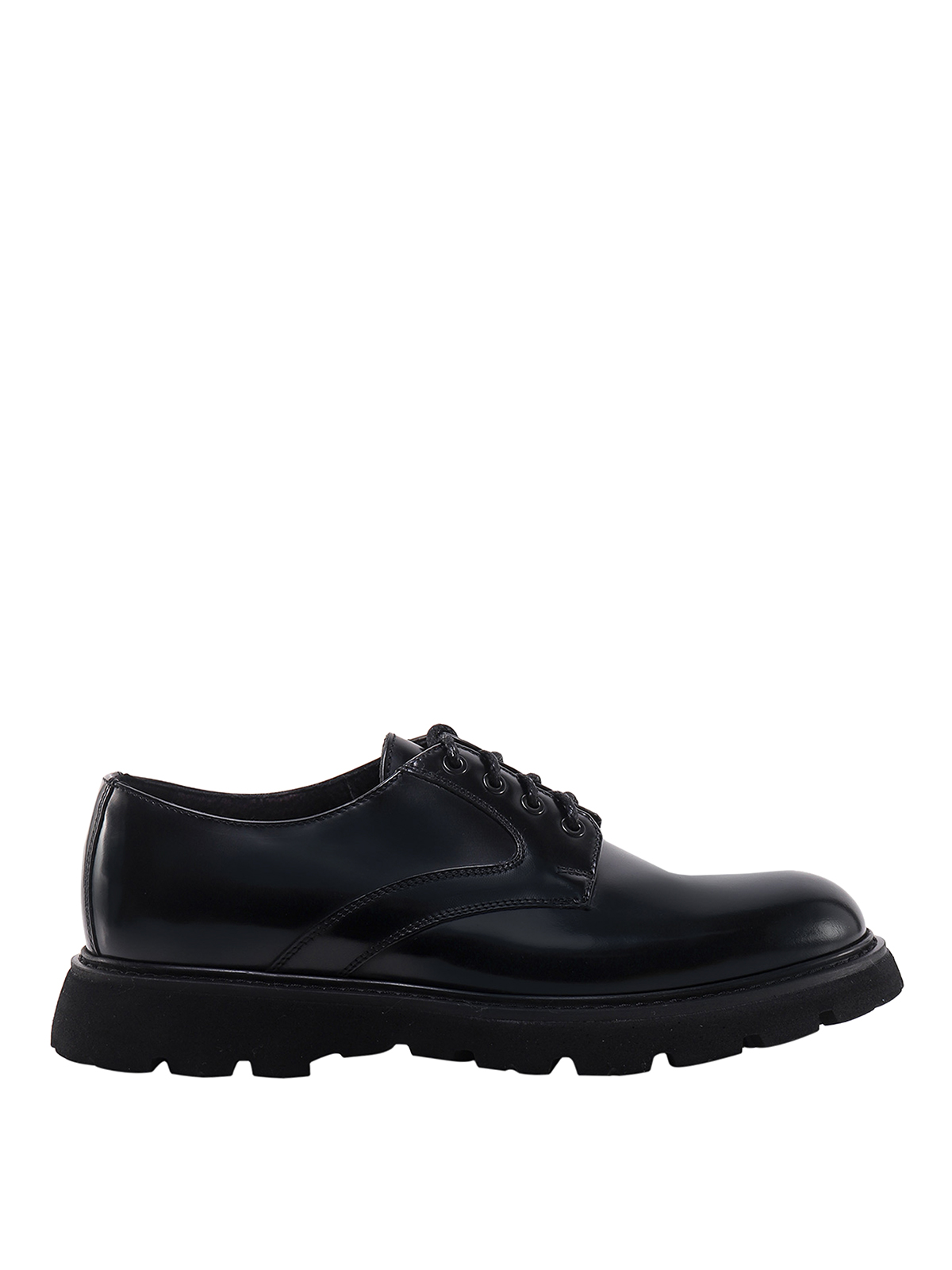 Doucal's Patent Leather Lace-up Shoe In Negro
