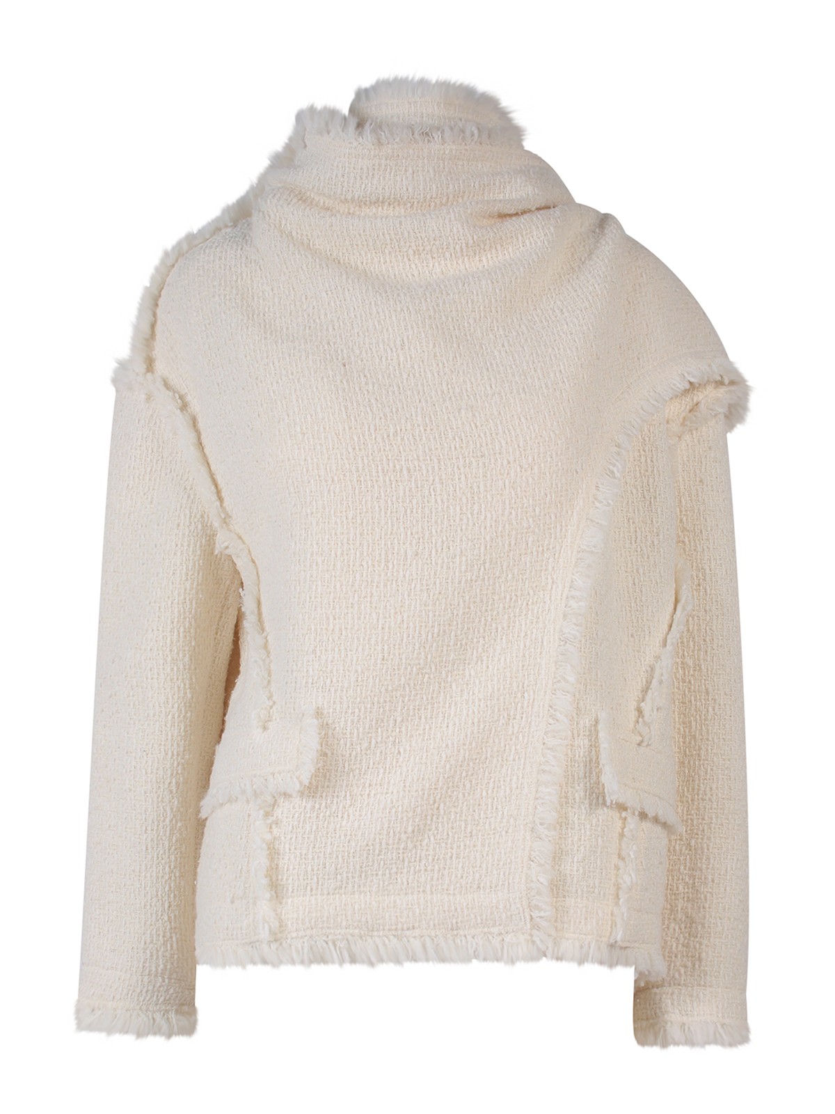 Shop Alberta Ferretti Tweed Jacket In Blanco
