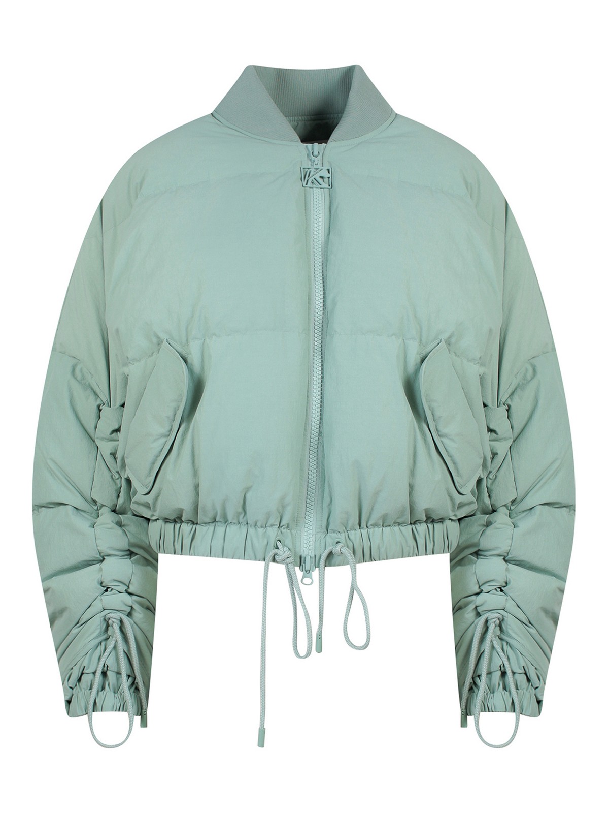 Shop K Krizia Padded And Quilted Cropped Jacket In Verde