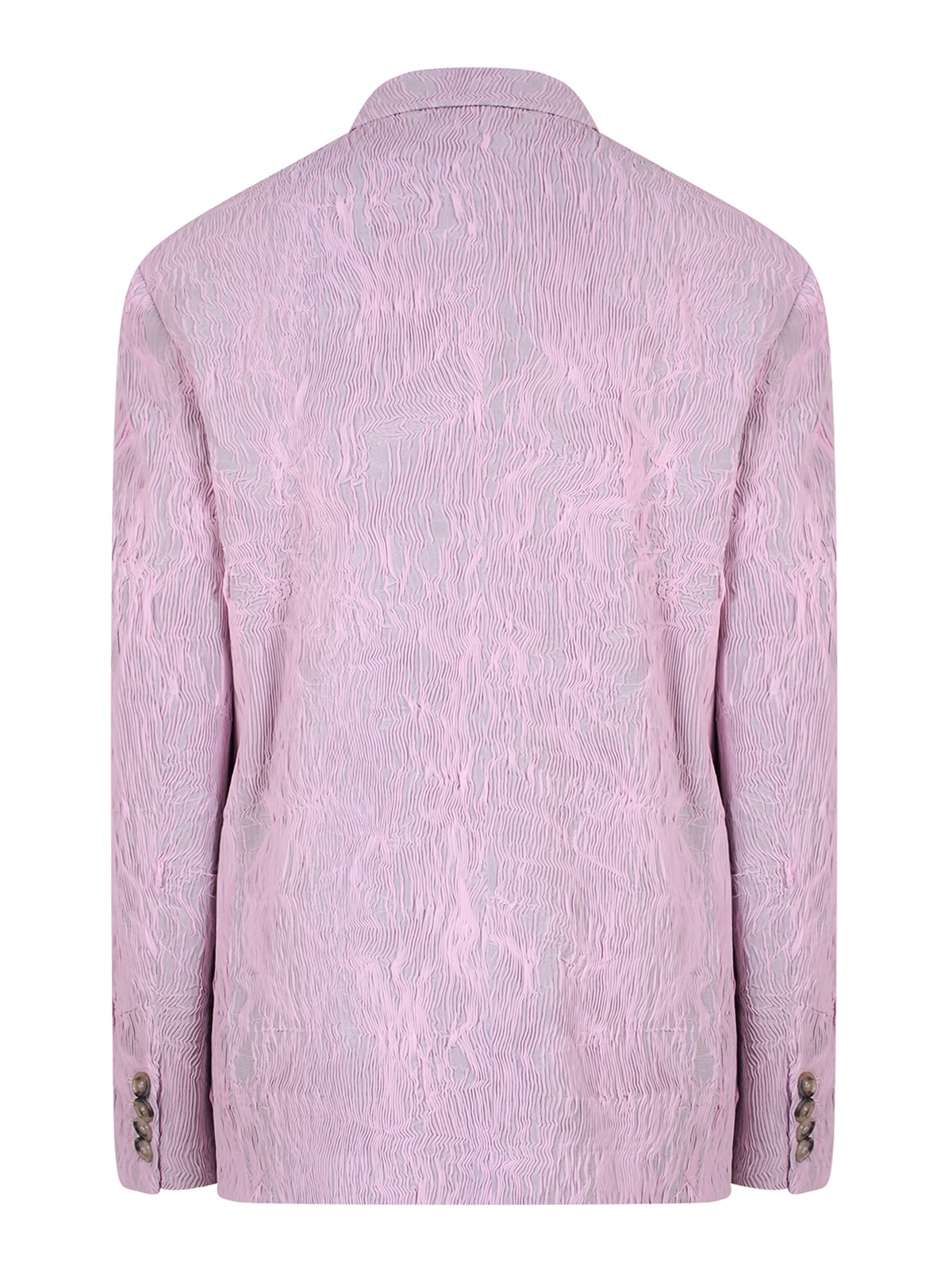 Shop Krizia Jersey Blazer With Plated Fabric In Rosado