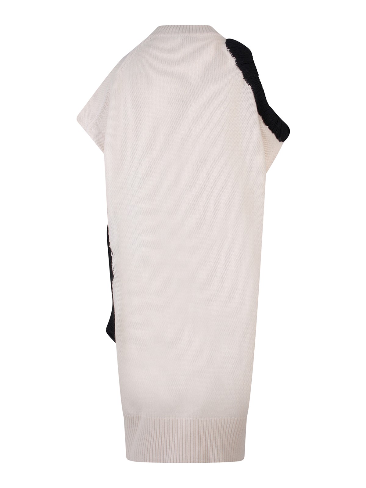 Shop Krizia Ribbed Wool And Cashmere Dress In Blanco