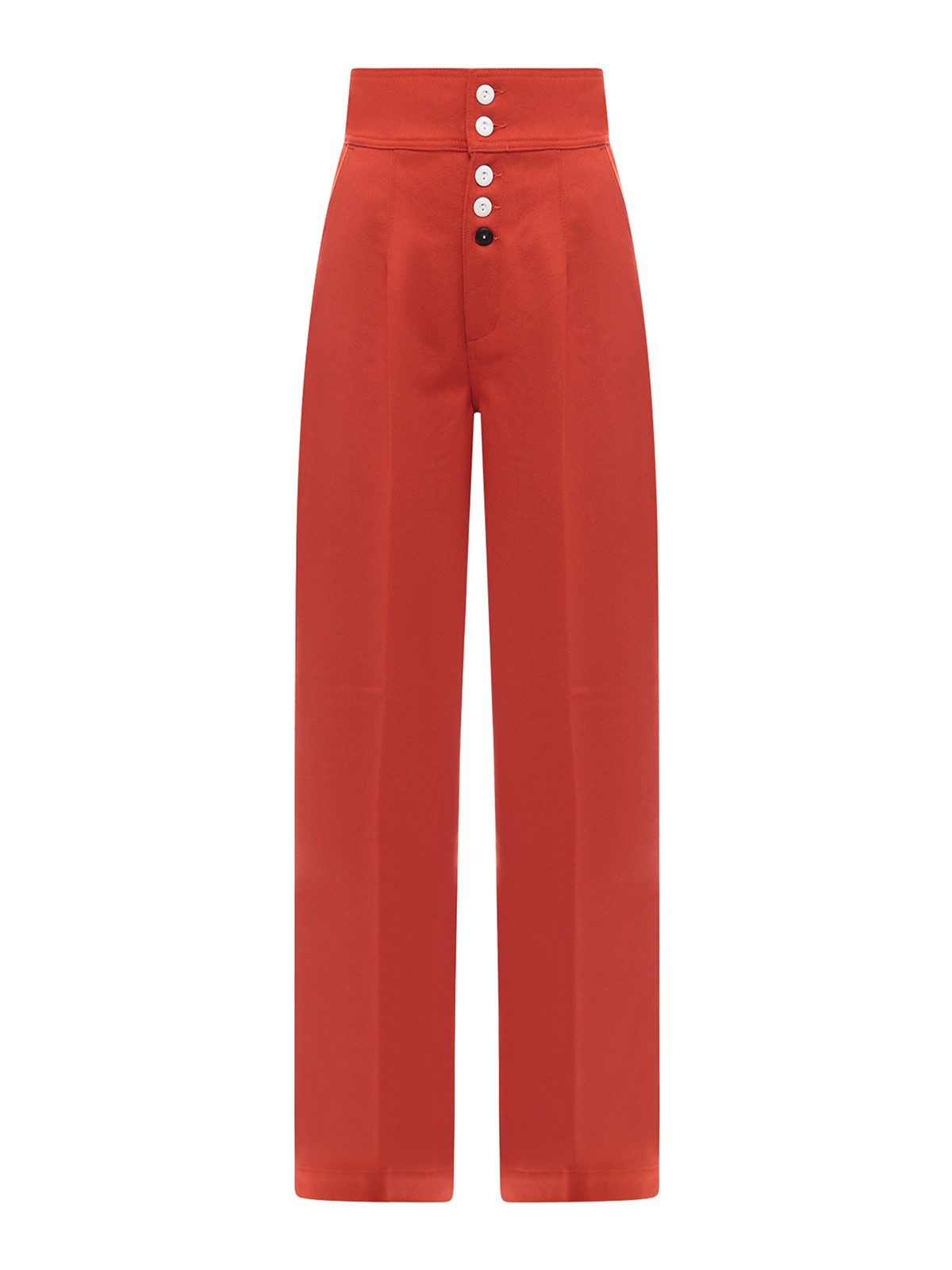Shop Made In Tomboy Wool And Cashmere Pants With Wide Leg In Naranja