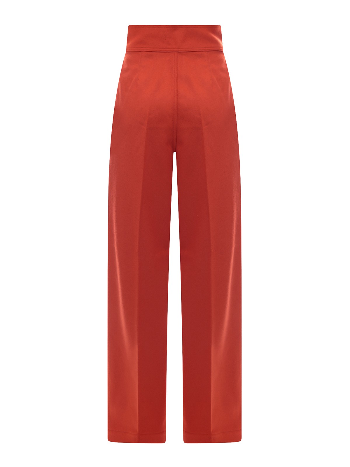 Shop Made In Tomboy Wool And Cashmere Pants With Wide Leg In Naranja