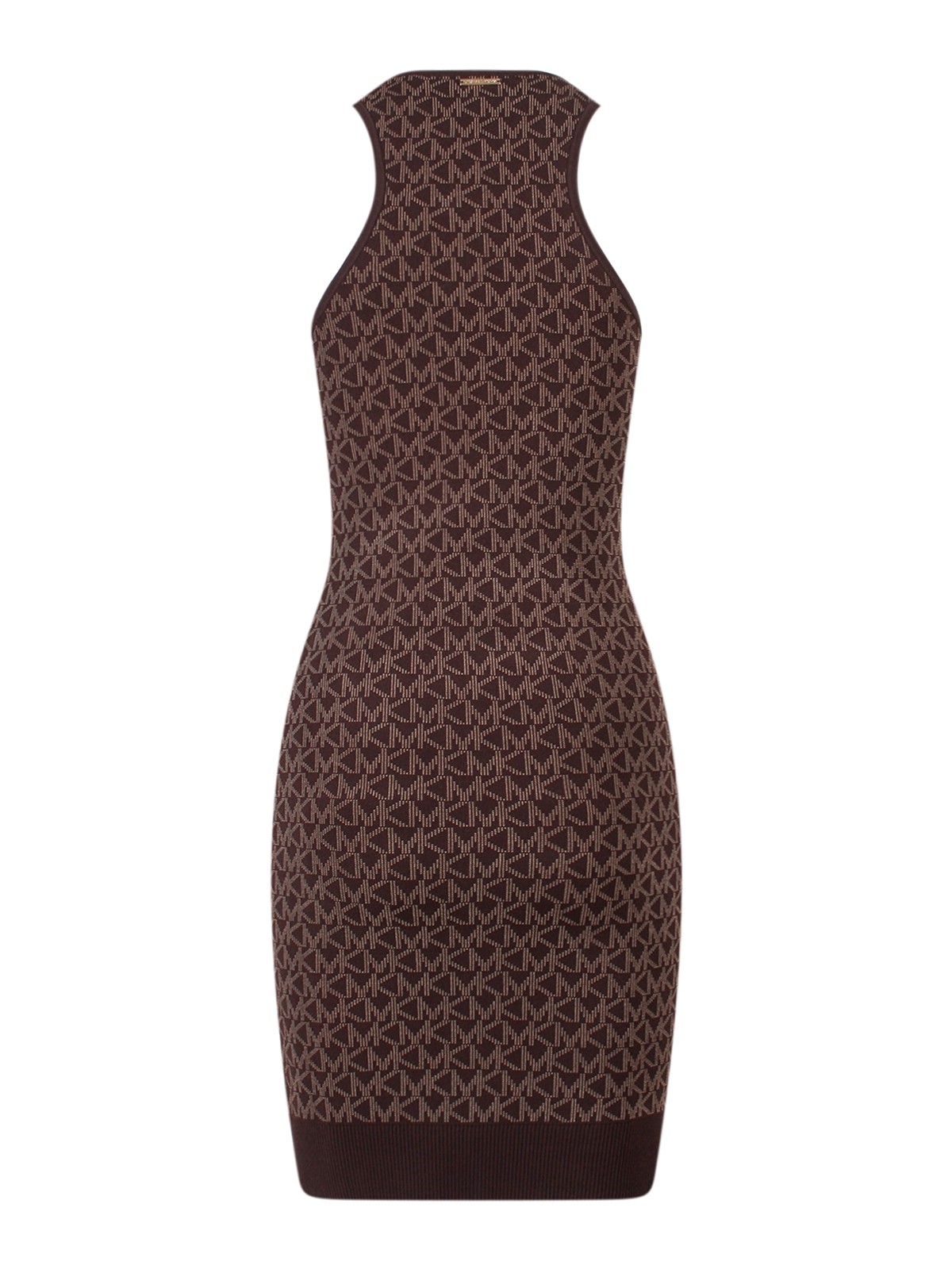 Michael Kors Ribbed knitted dress with all-over logo motif