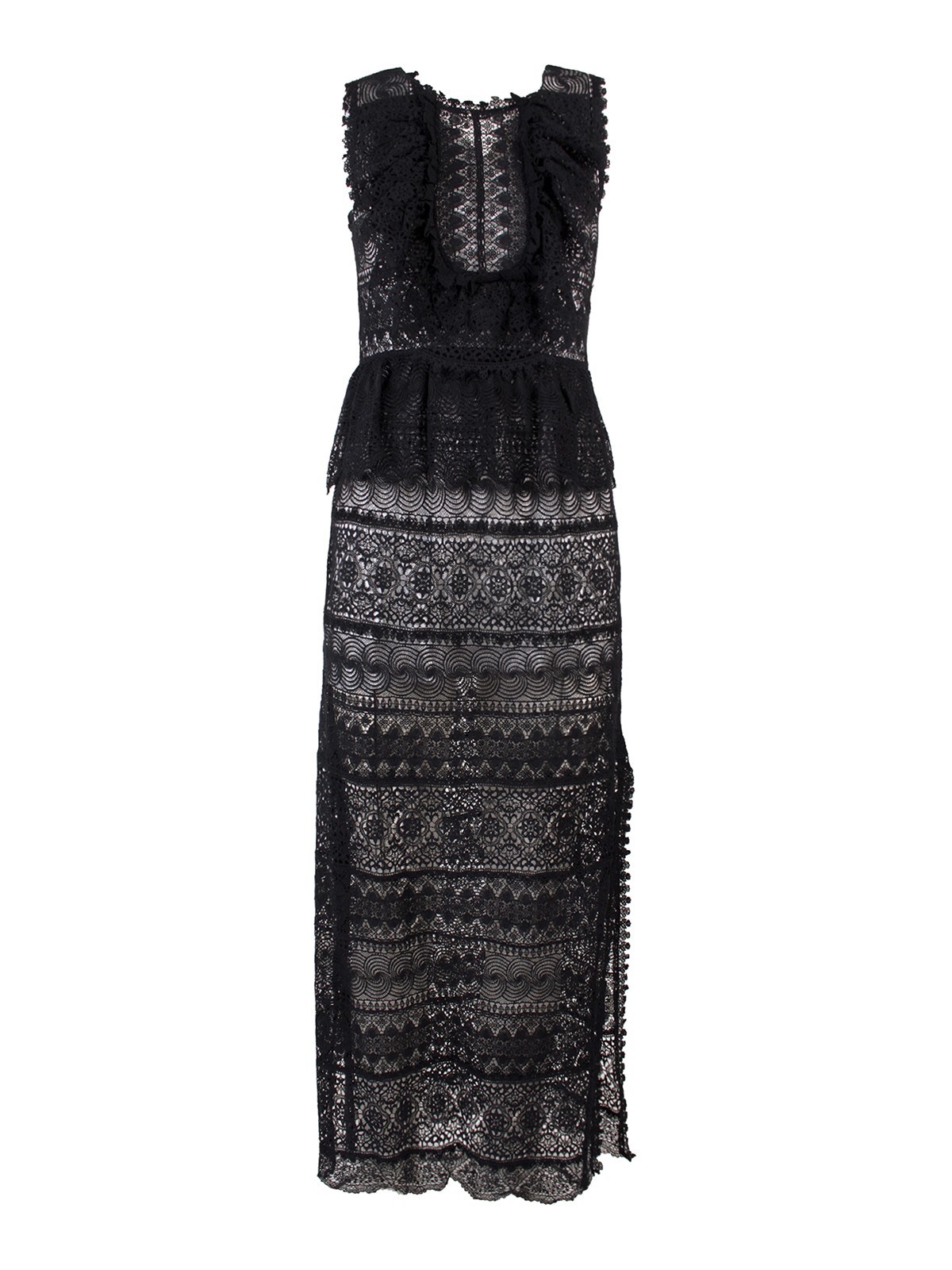 ulla johnson black lace dress Ulla Johnson Lakshmi Eyelet Knit Dress in Noir S / Noir main image 1