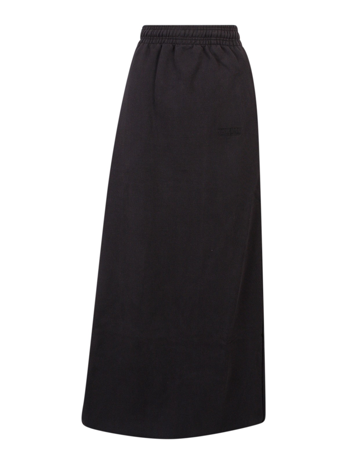 Shop Vetements Cotton Skirt With Embroidered Logo In Negro
