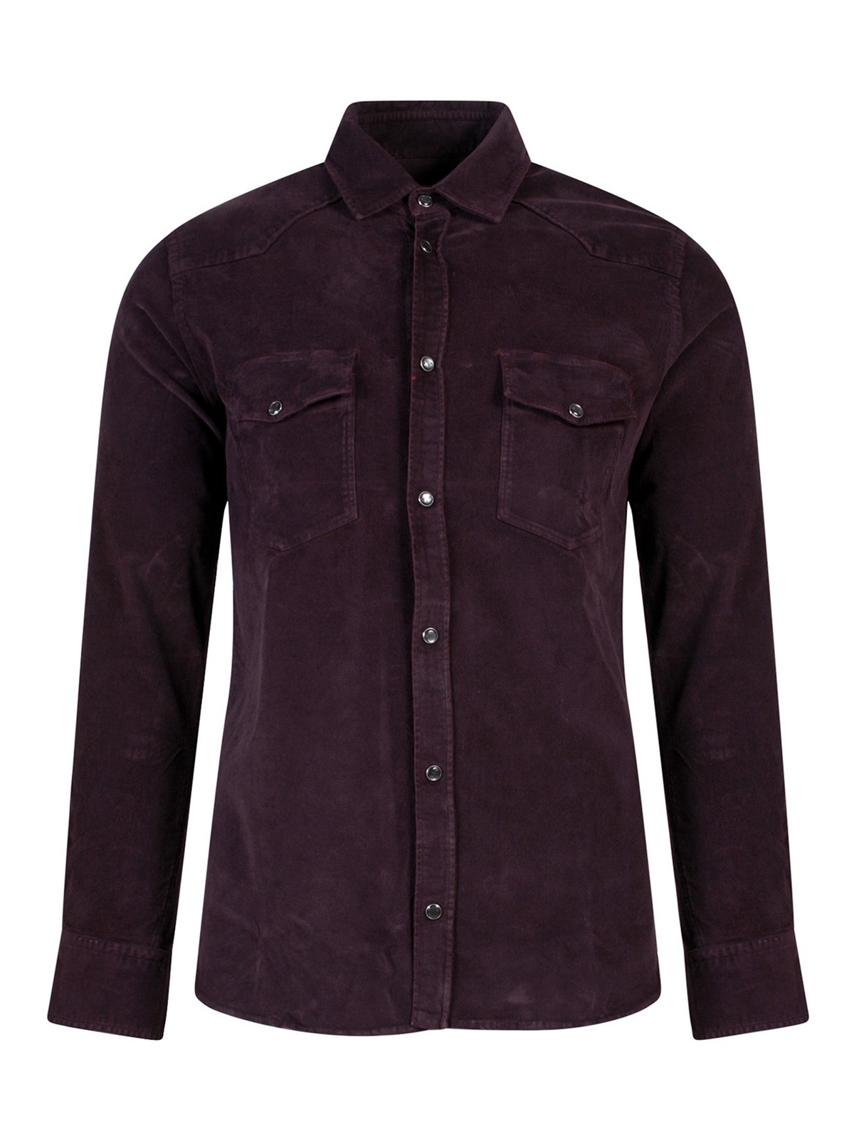 Shop Pt Torino Corduroy Shirt In Purple