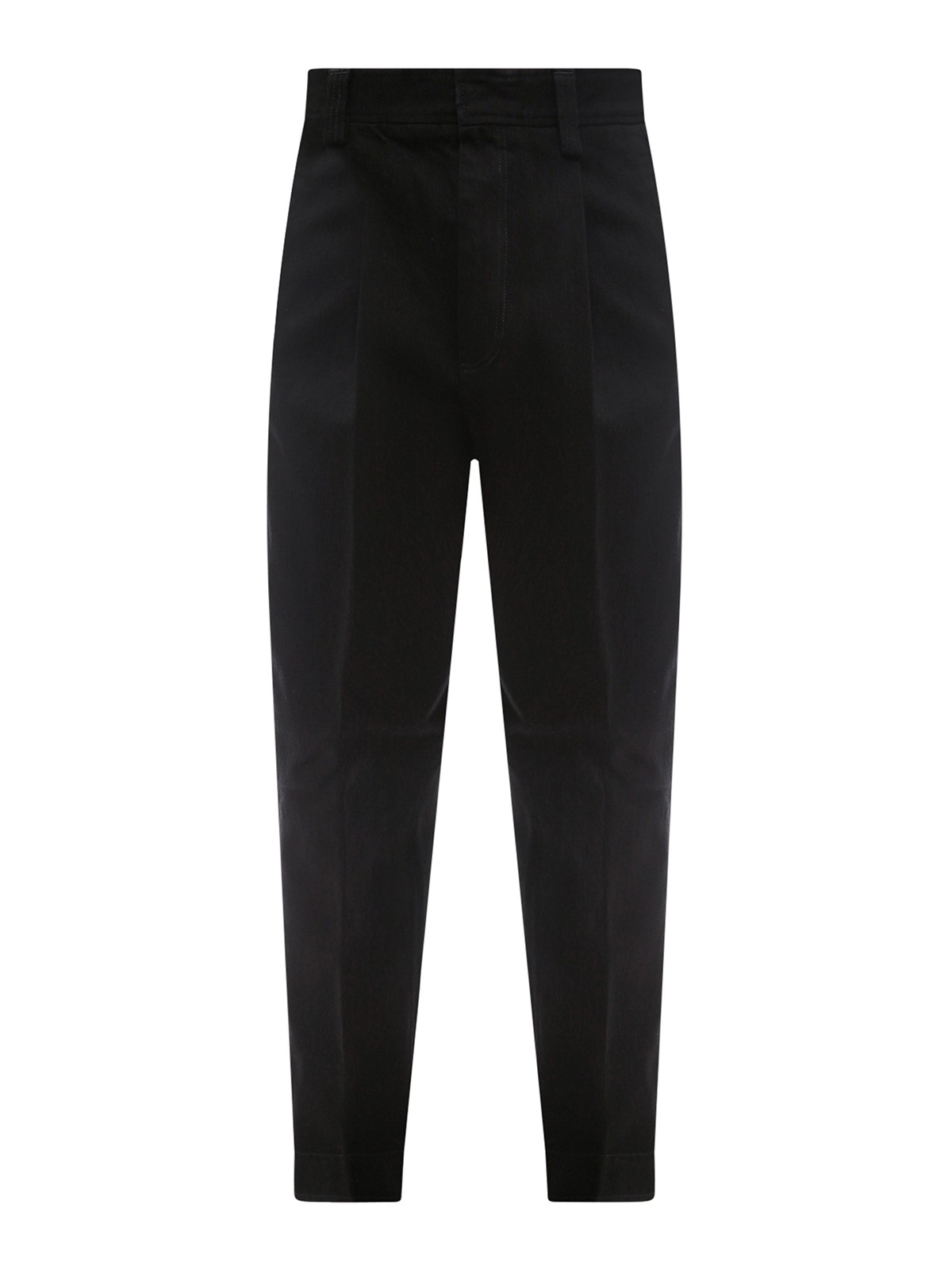 Shop Zegna Cotton Pants With Frontal Pinces In Negro
