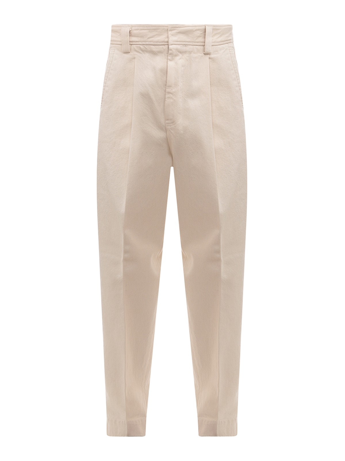 Zegna Cotton Pants With Frontal Pinces In Beige