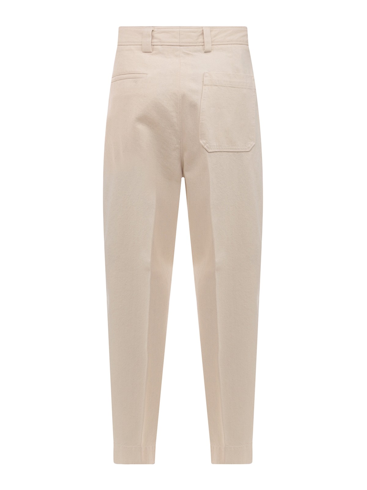 Shop Zegna Cotton Pants With Frontal Pinces In Beige