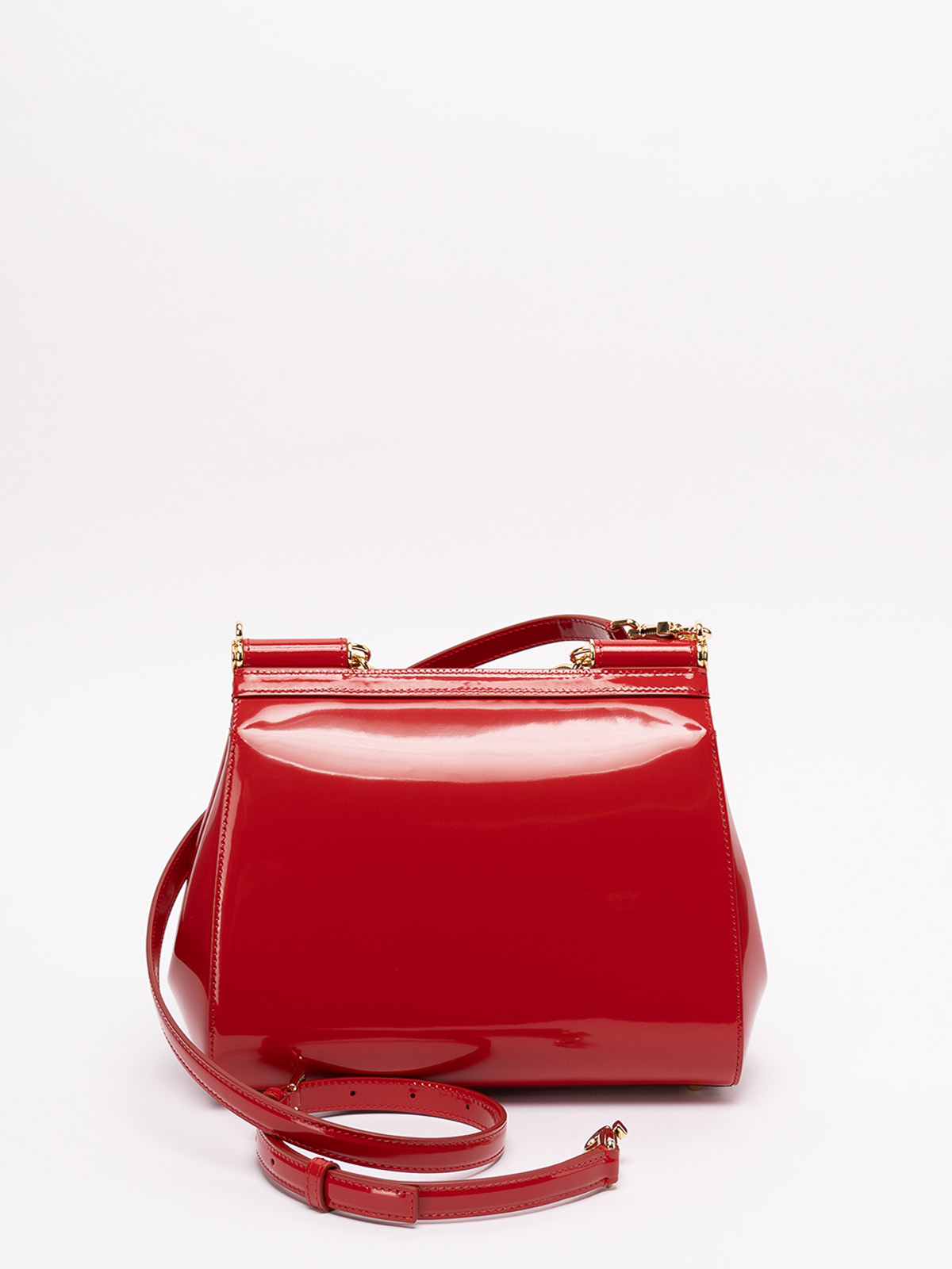 Sicily Medium Leather Shoulder Bag in Red - Dolce Gabbana
