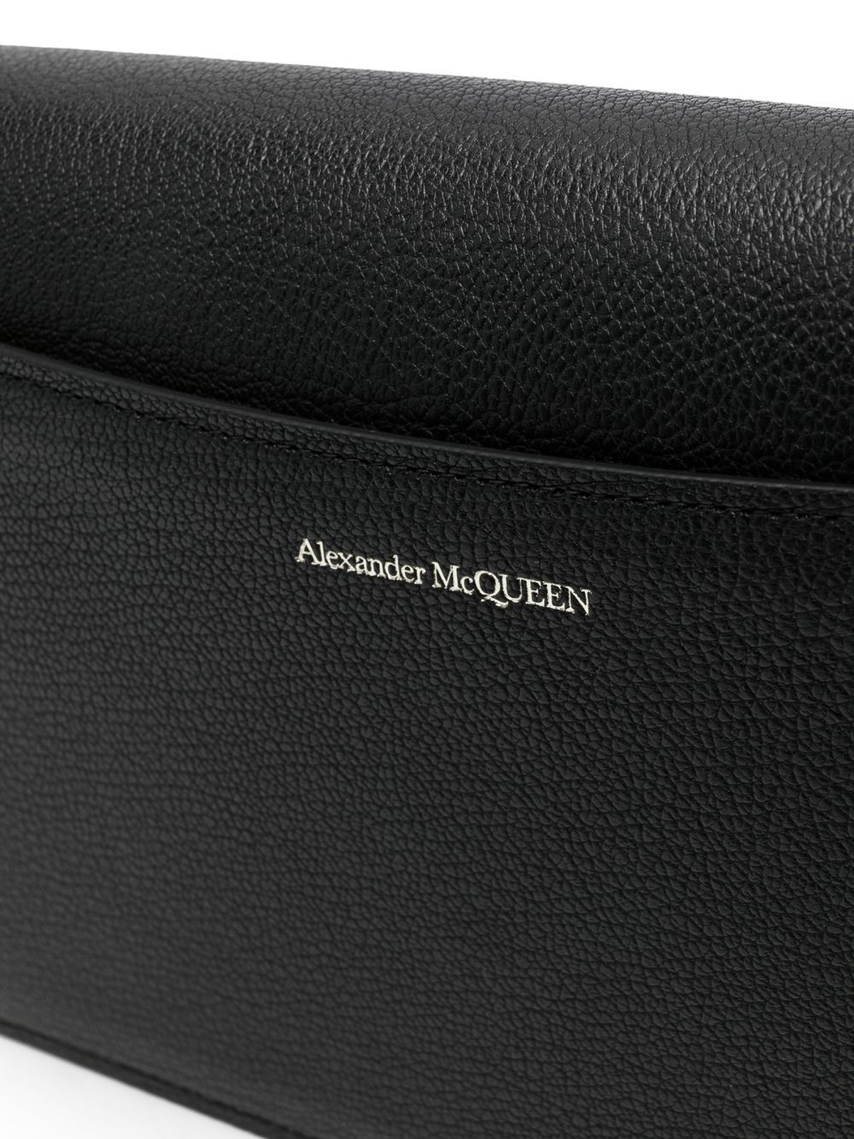 Shop Alexander Mcqueen Four Ring Shoulder Bag In Negro