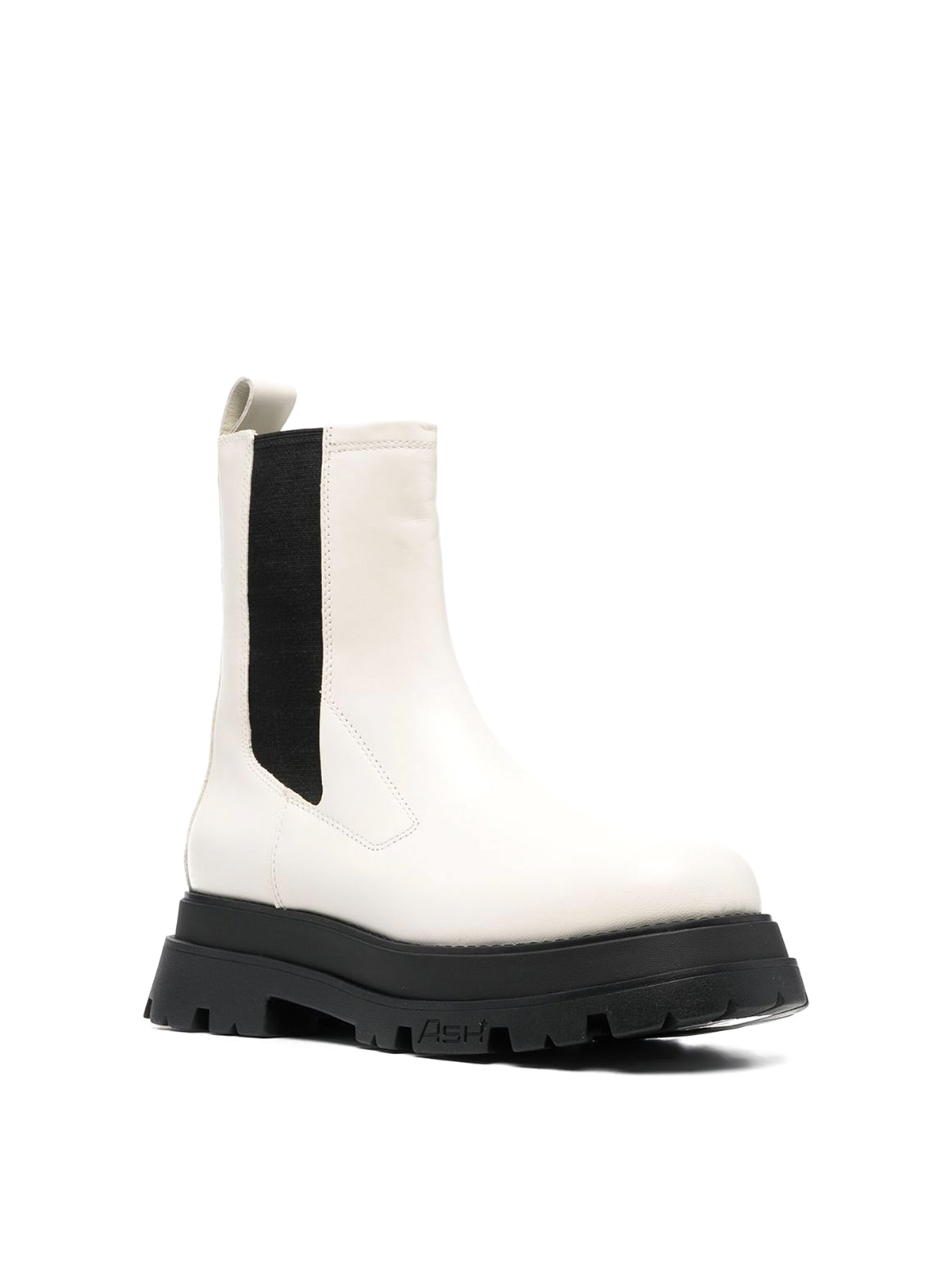 Shop Ash Elite Leather Ankle Boots In Blanco