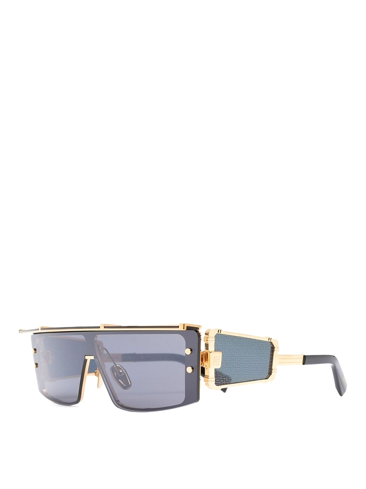 Shop Balmain Wonderboy Iii Rectangle-frame Sunglasses In Gold