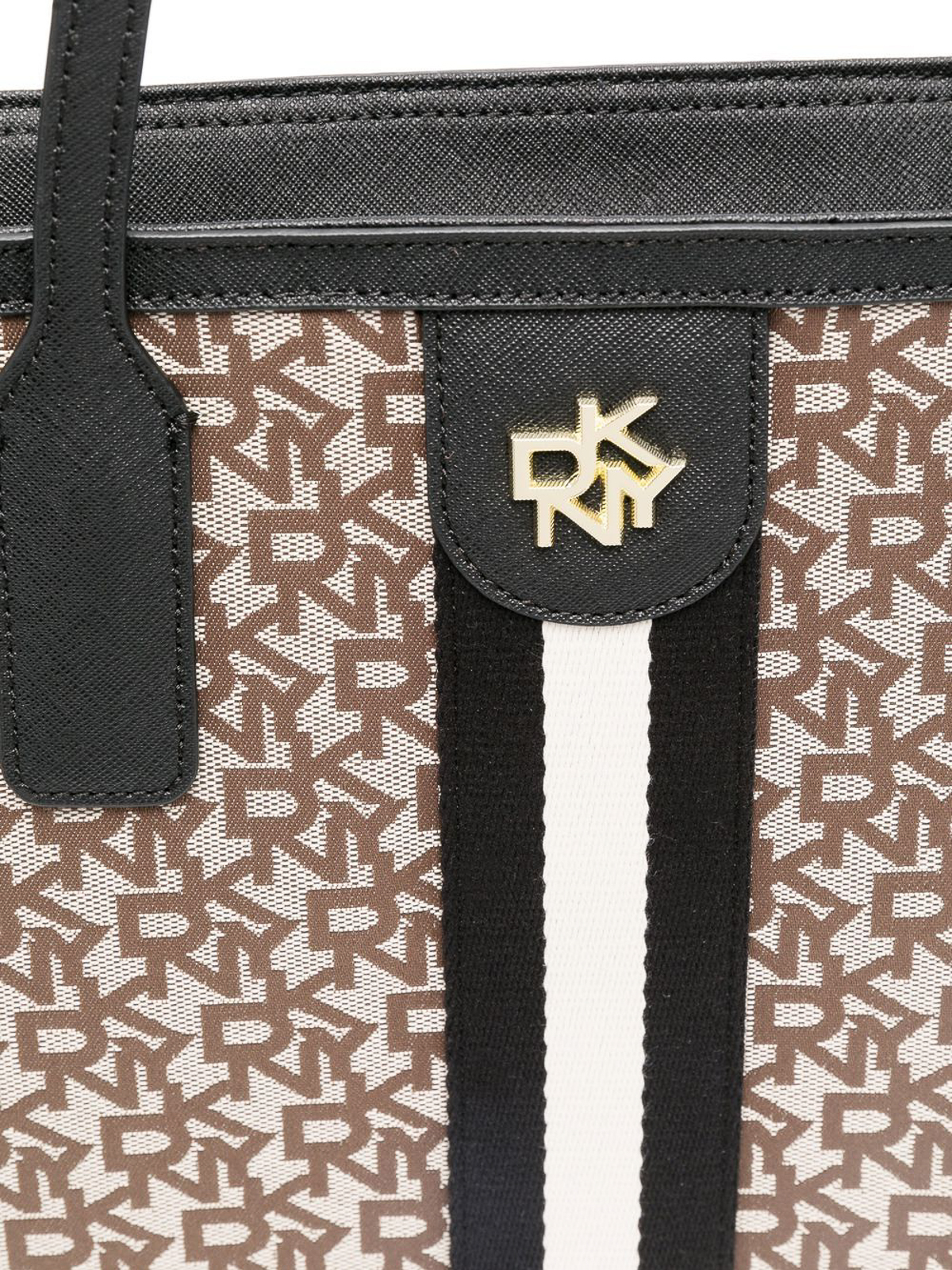 Buy Dkny CAROL Monogram Mini Tote Bag In Brown