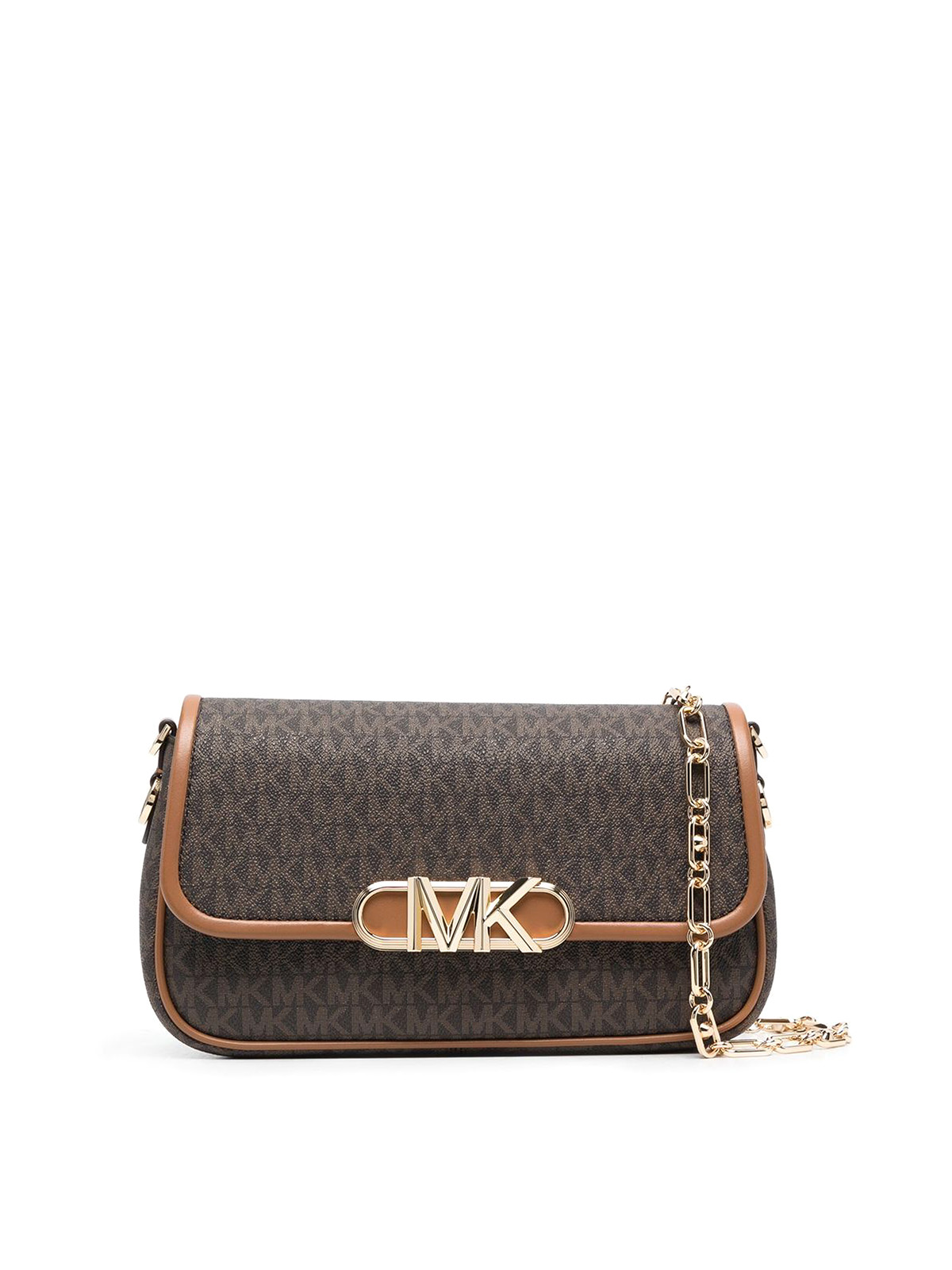 Monogram plaque shoulder bag