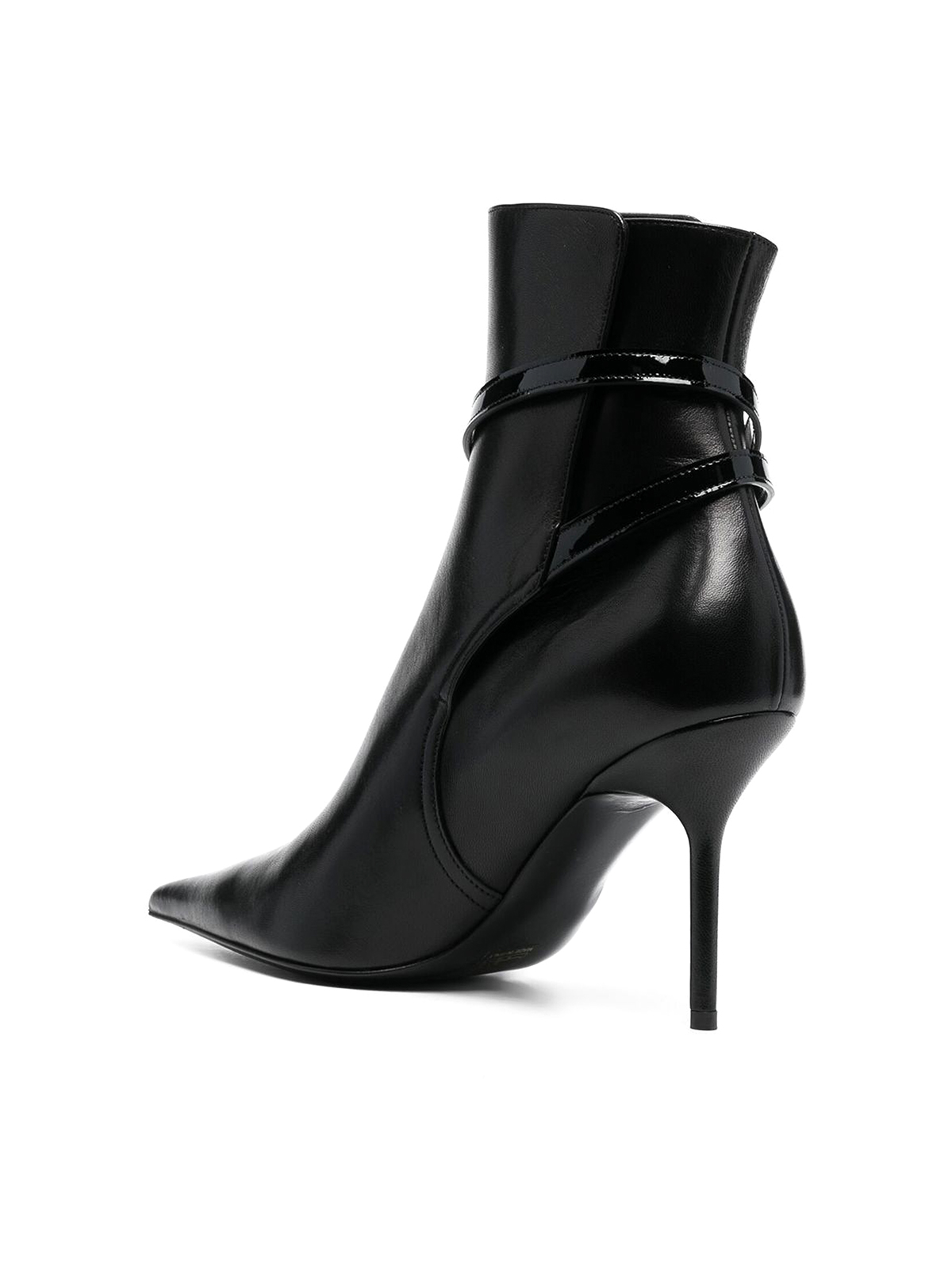Shop Off-white Leather Ankle Boots In Negro