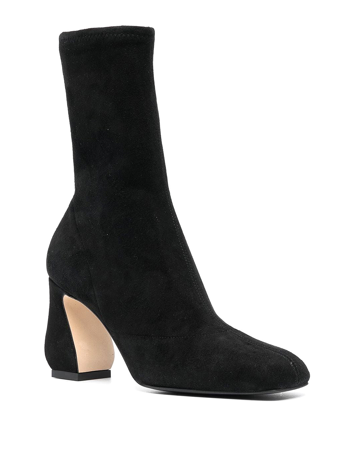 Shop Si Rossi Square-toe Suede Ankle Boots In Negro