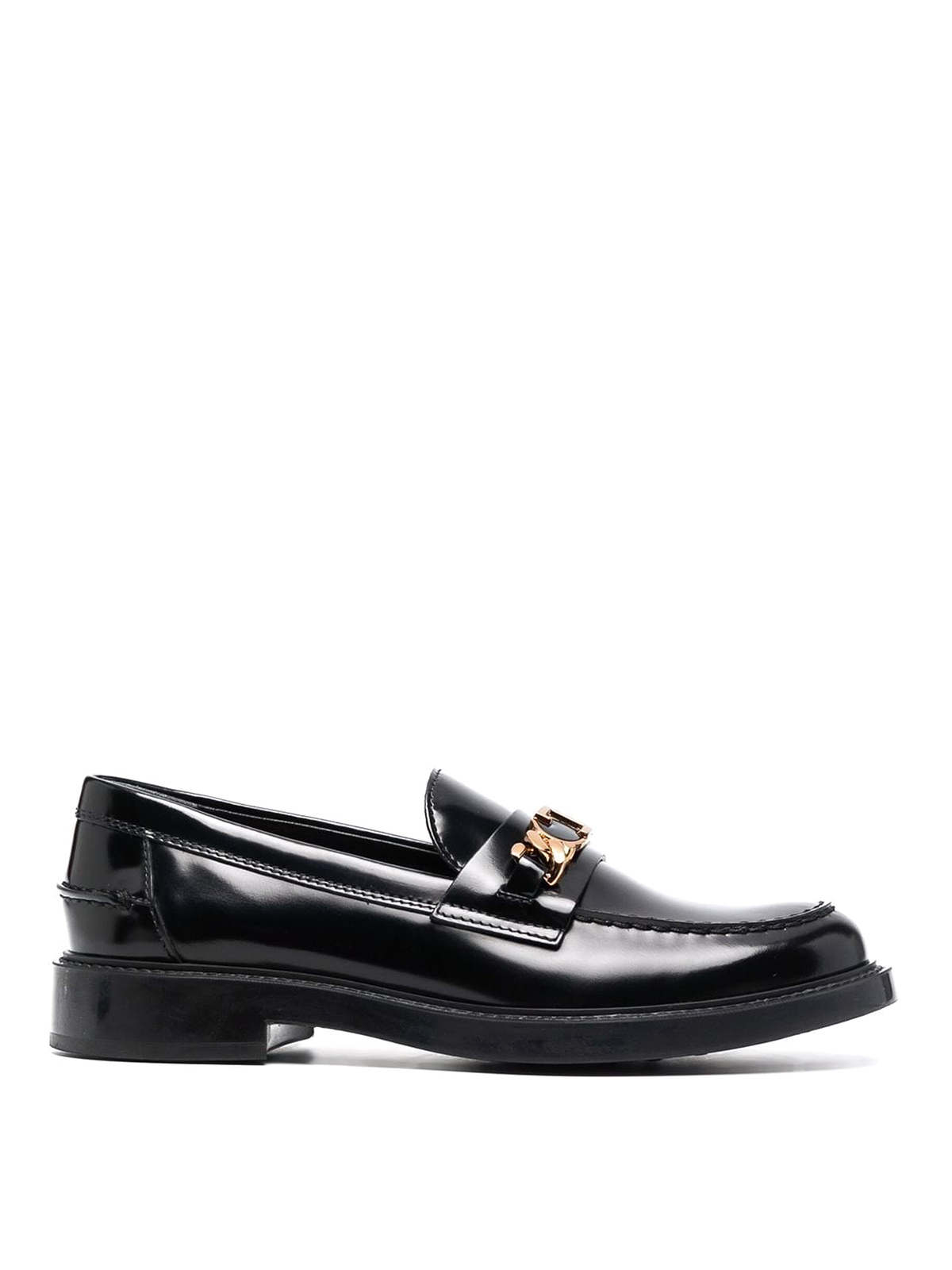 Tod's Logoed Leather Loafers In Black