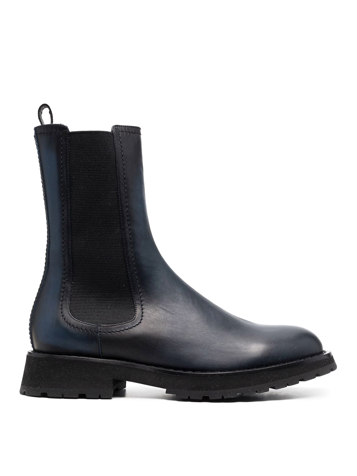 Shop Alexander Mcqueen Elasticated Leather Boots In Gris